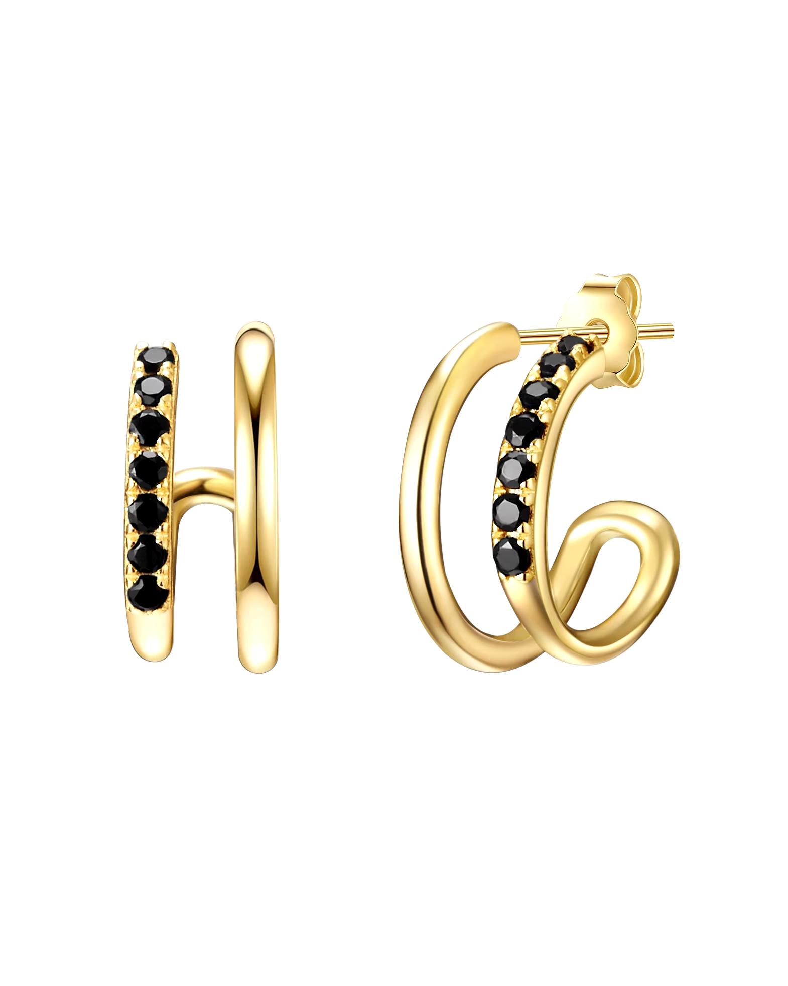 Glanzstücke München Highlights Munich Hoop Earrings Sterling Silver Zirconia in Yellow Gold