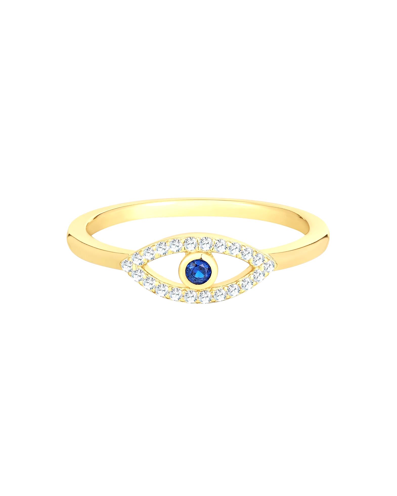 Glanzstücke München Highlights Munich Ring Ring All-Seeing Eye made of sterling silver in yellow gold with zirconia
