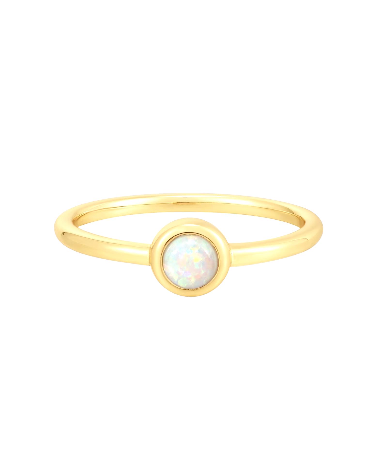Glanzstücke München Glanzstücken Munich Ring Ring made of sterling silver in yellow gold with opal (synthetic)