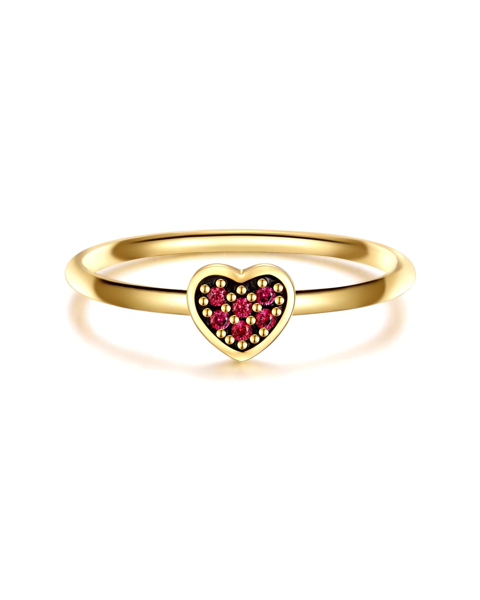 Glanzstücke München Highlights Munich Ring Ring Heart made of sterling silver in yellow gold with zirconia