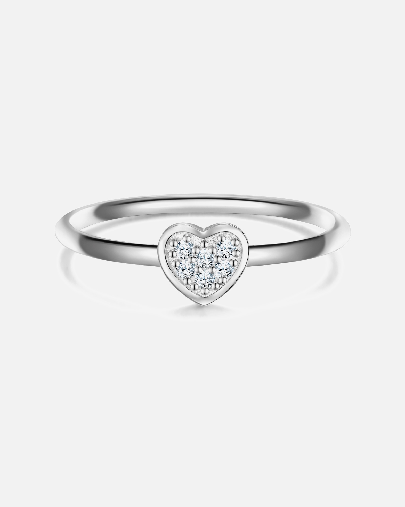 Glanzstücke München Highlights Munich ring ring heart made of sterling silver in silver with zirconia