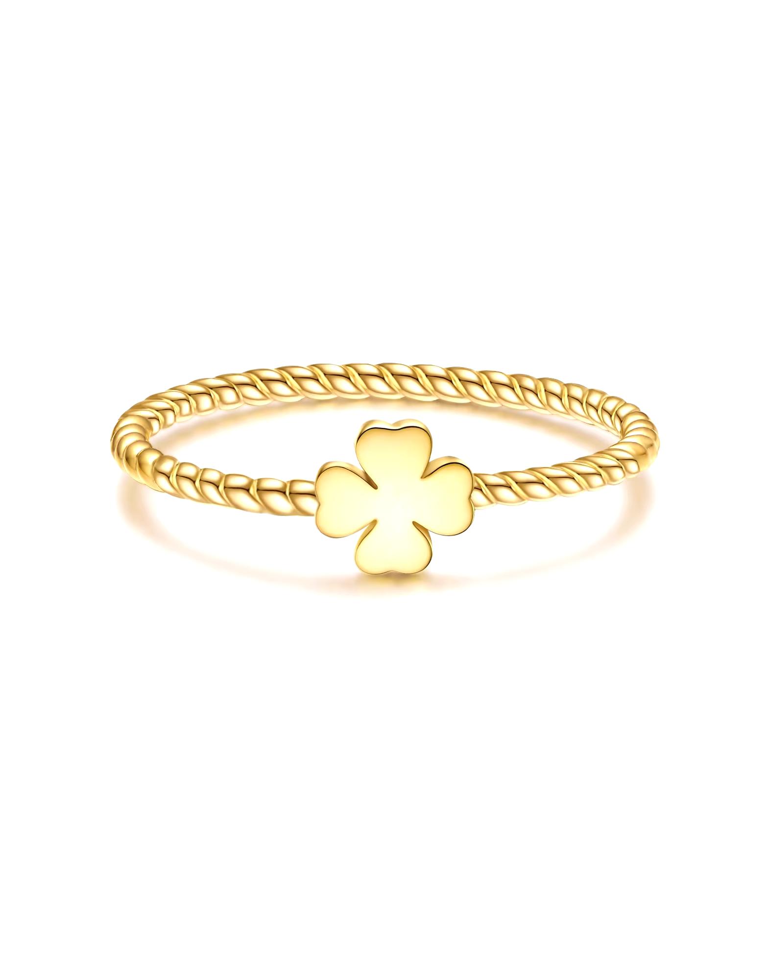 Glanzstücke München Highlights Munich Ring Cloverleaf Ring made of sterling silver in yellow gold
