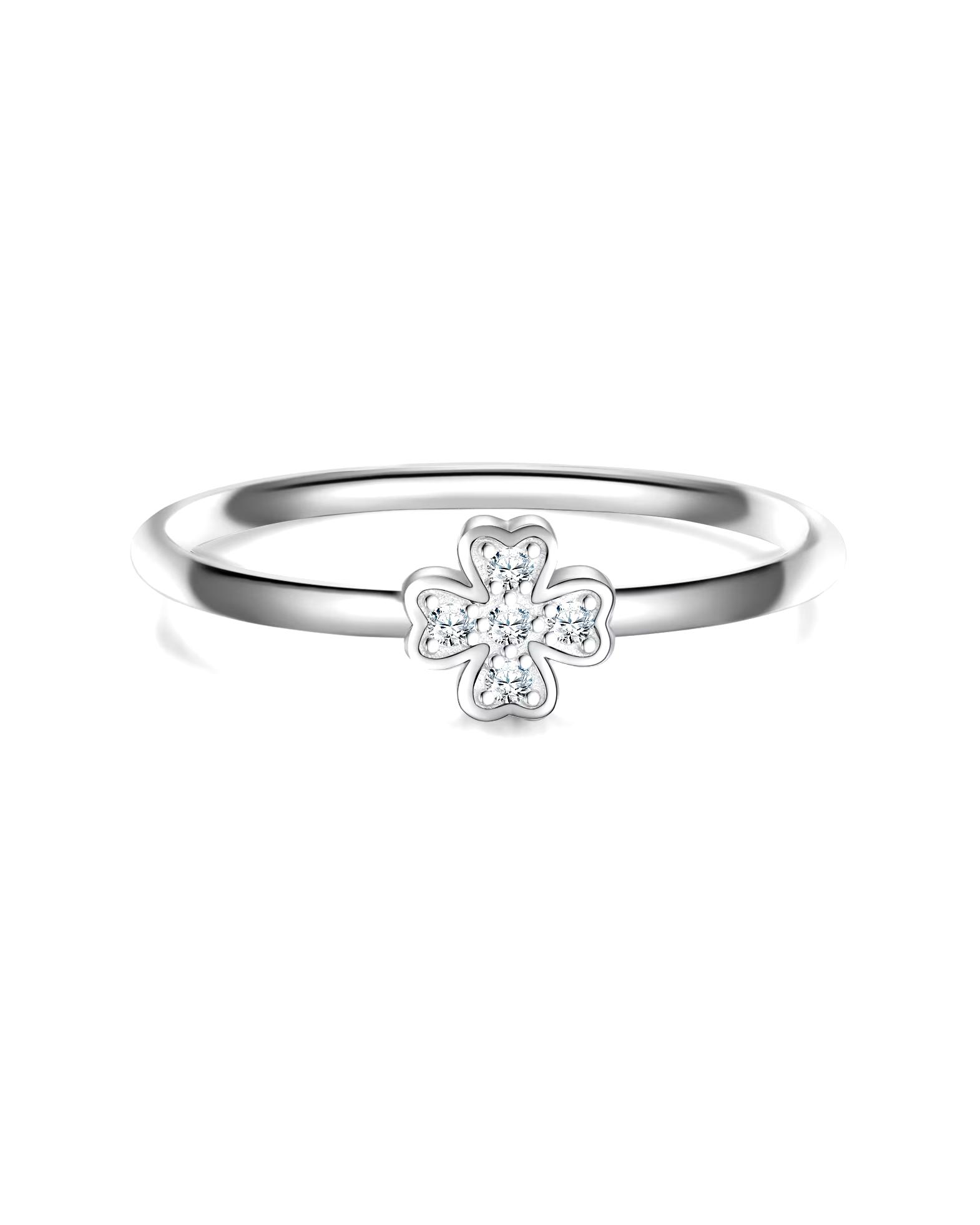 Glanzstücke München Highlights Munich Ring Cloverleaf Ring made of sterling silver in silver with zirconia