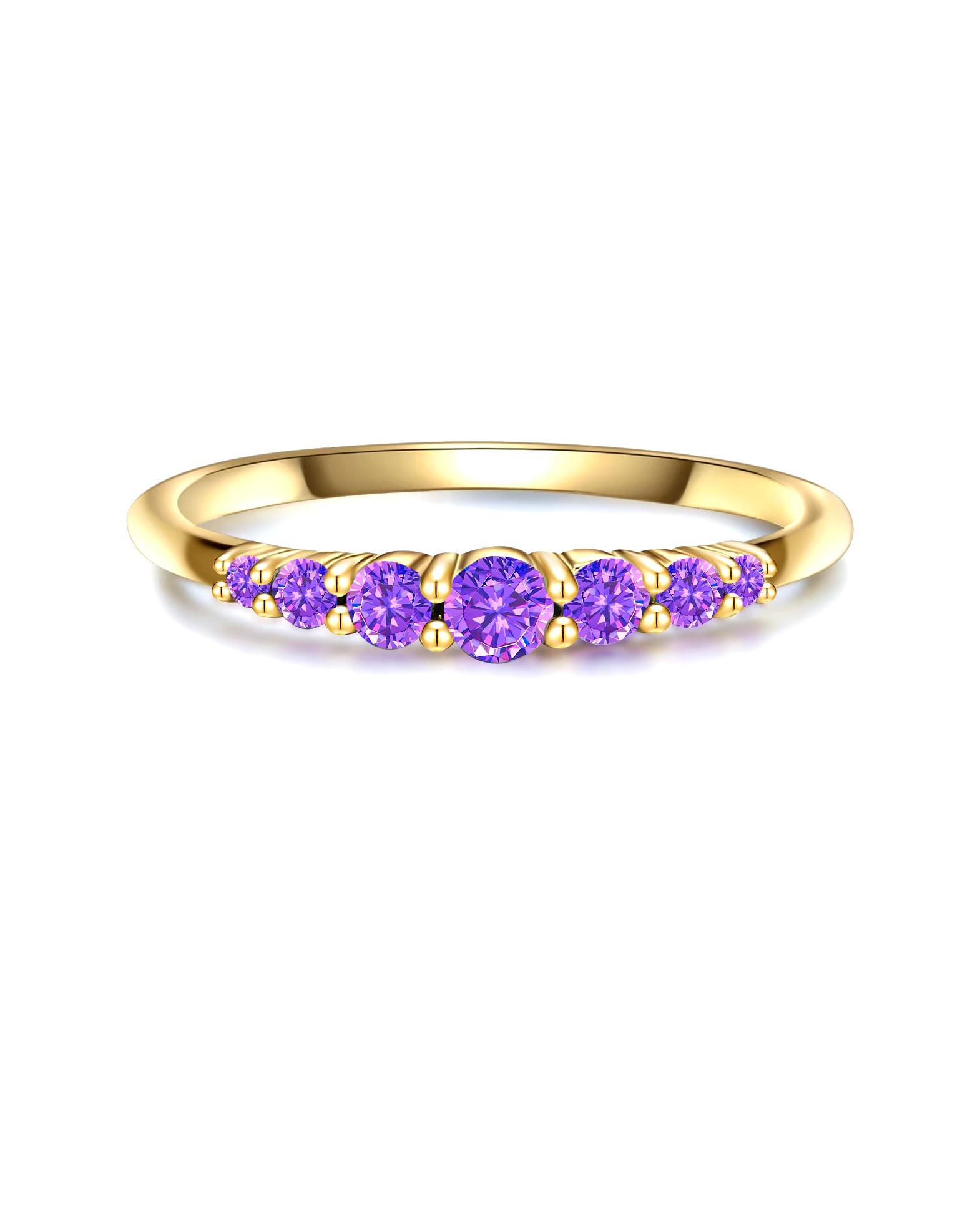 Glanzstücke München Highlights Munich Ring Ring Sterling Silver Amethyst in Yellow Gold