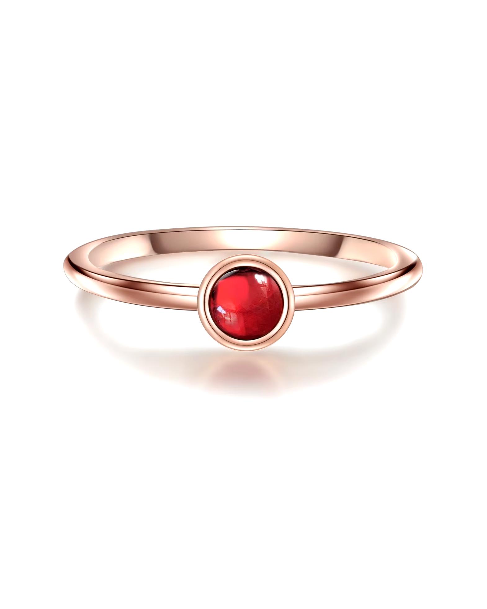 Glanzstücke München Highlights Munich Ring Ring Sterling Silver Garnet in Rose Gold