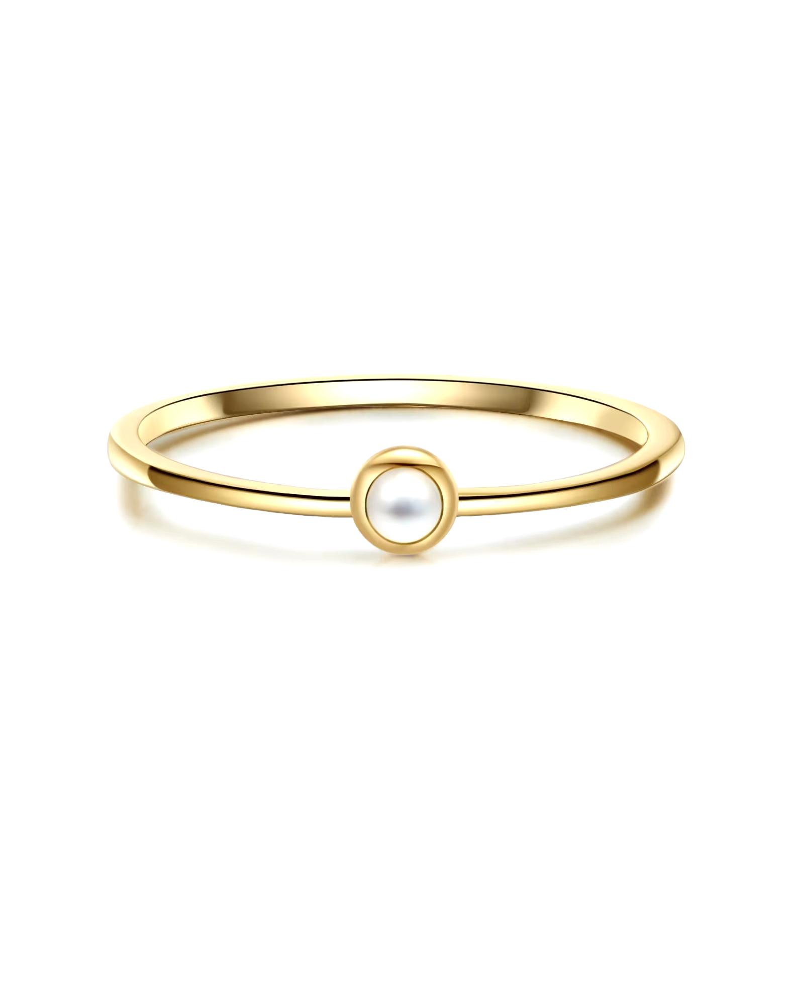 Glanzstücke München Highlights Munich Ring Ring Sterling Silver Mother of Pearl in Yellow Gold