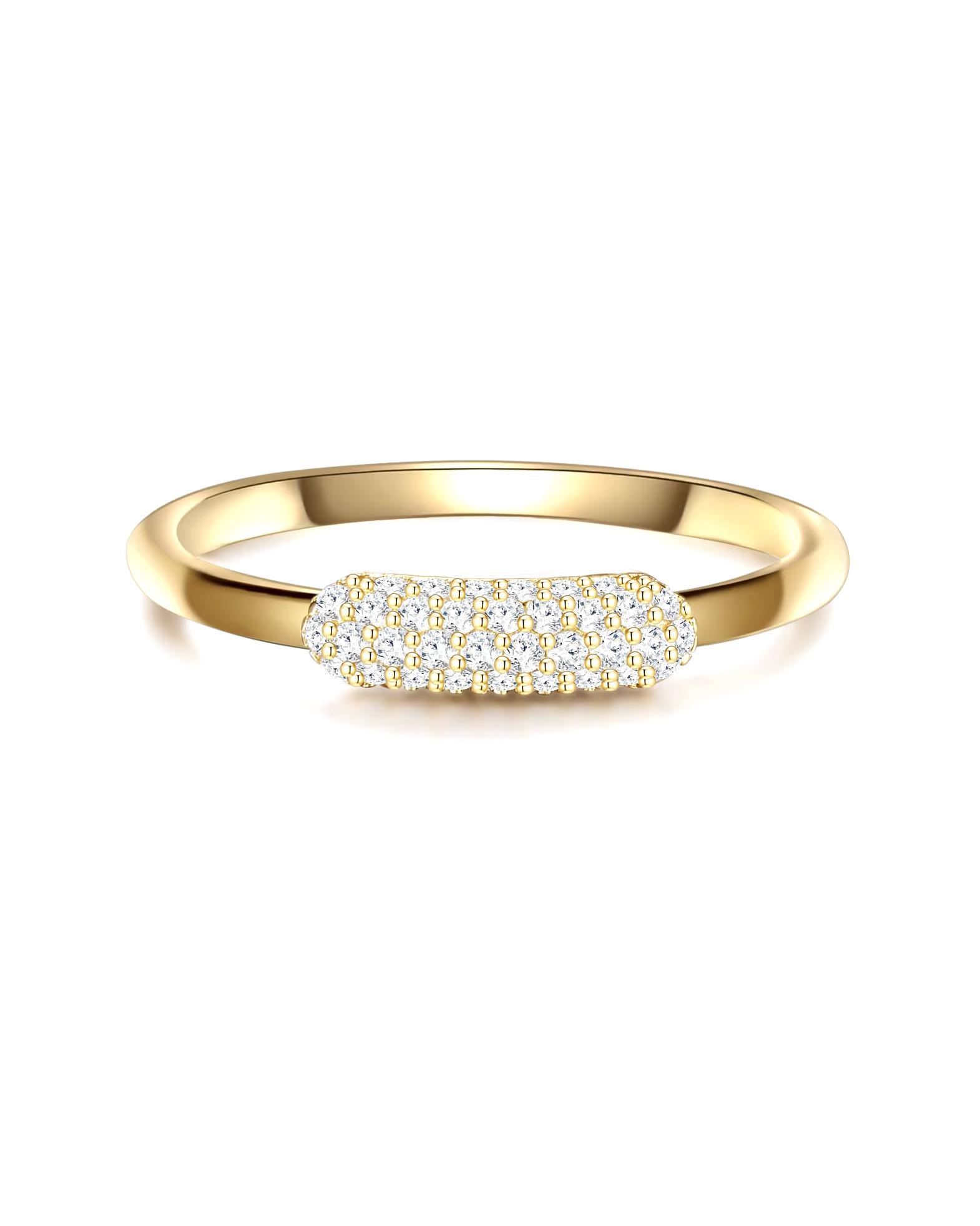 Glanzstücke München Highlights Munich Ring Ring Sterling Silver Zirconia in Yellow Gold