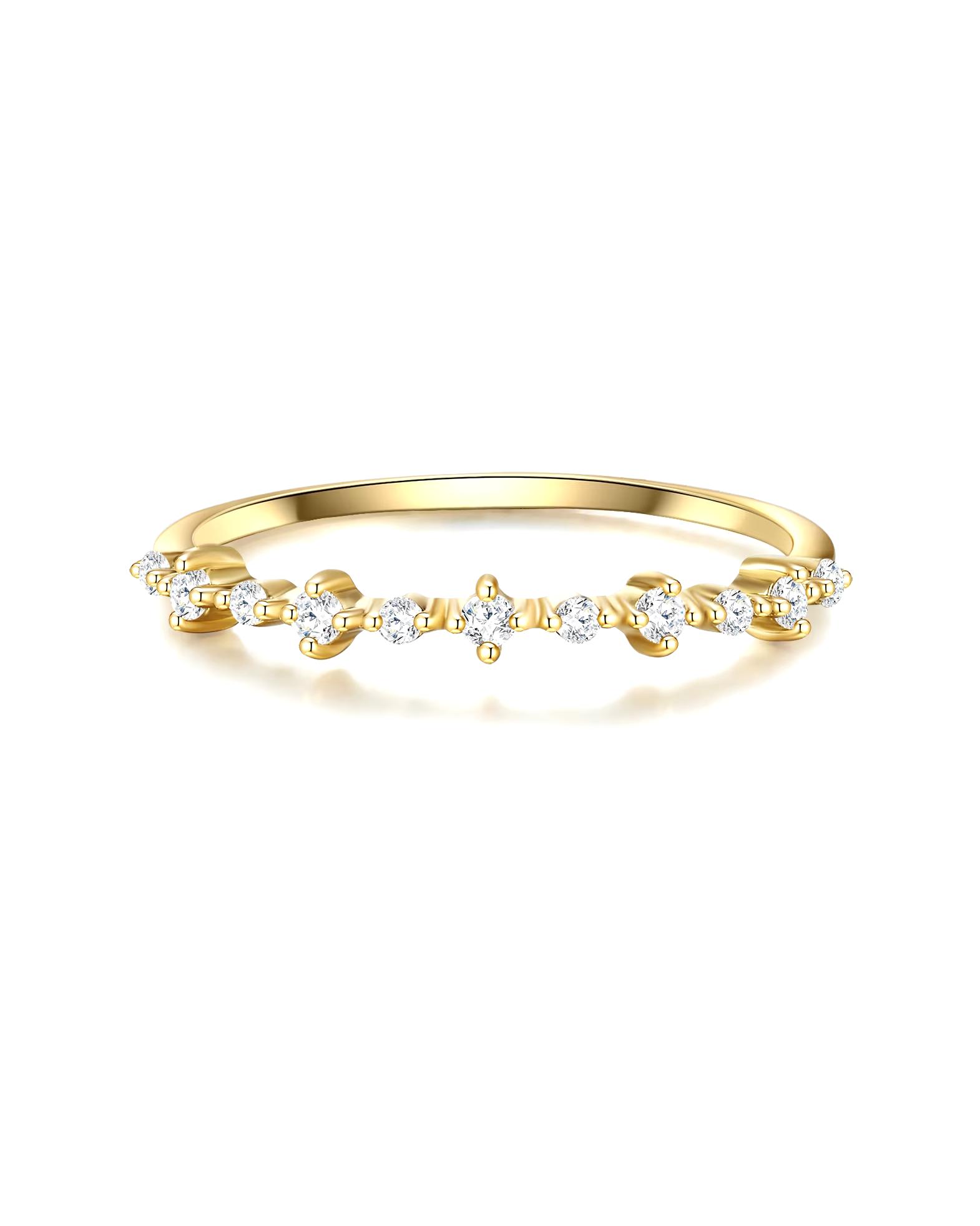 Glanzstücke München Highlights Munich Ring Ring Sterling Silver Zirconia in Yellow Gold