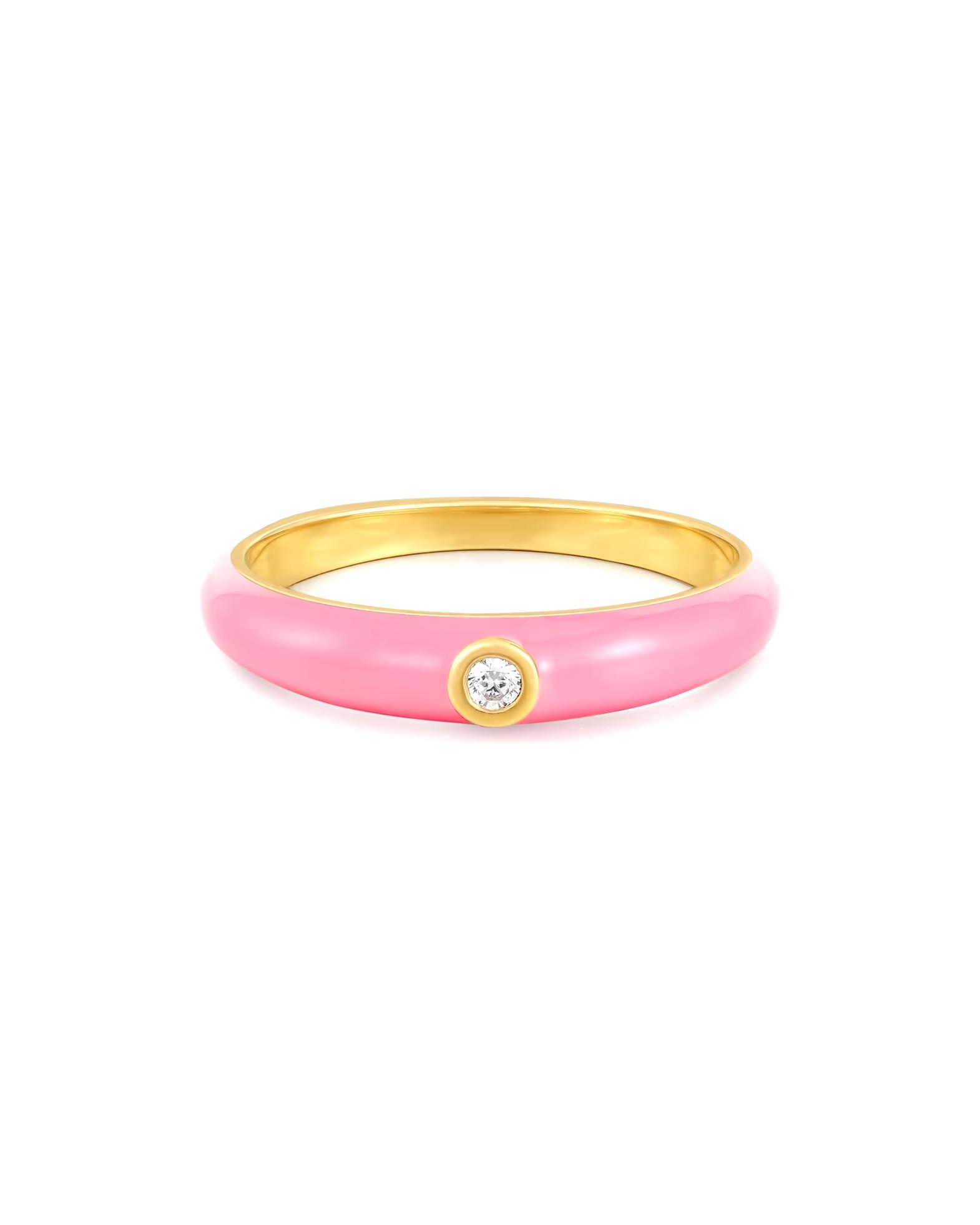 Glanzstücke München Highlights Munich Ring Ring Sterling Silver Zirconia in Yellow Gold