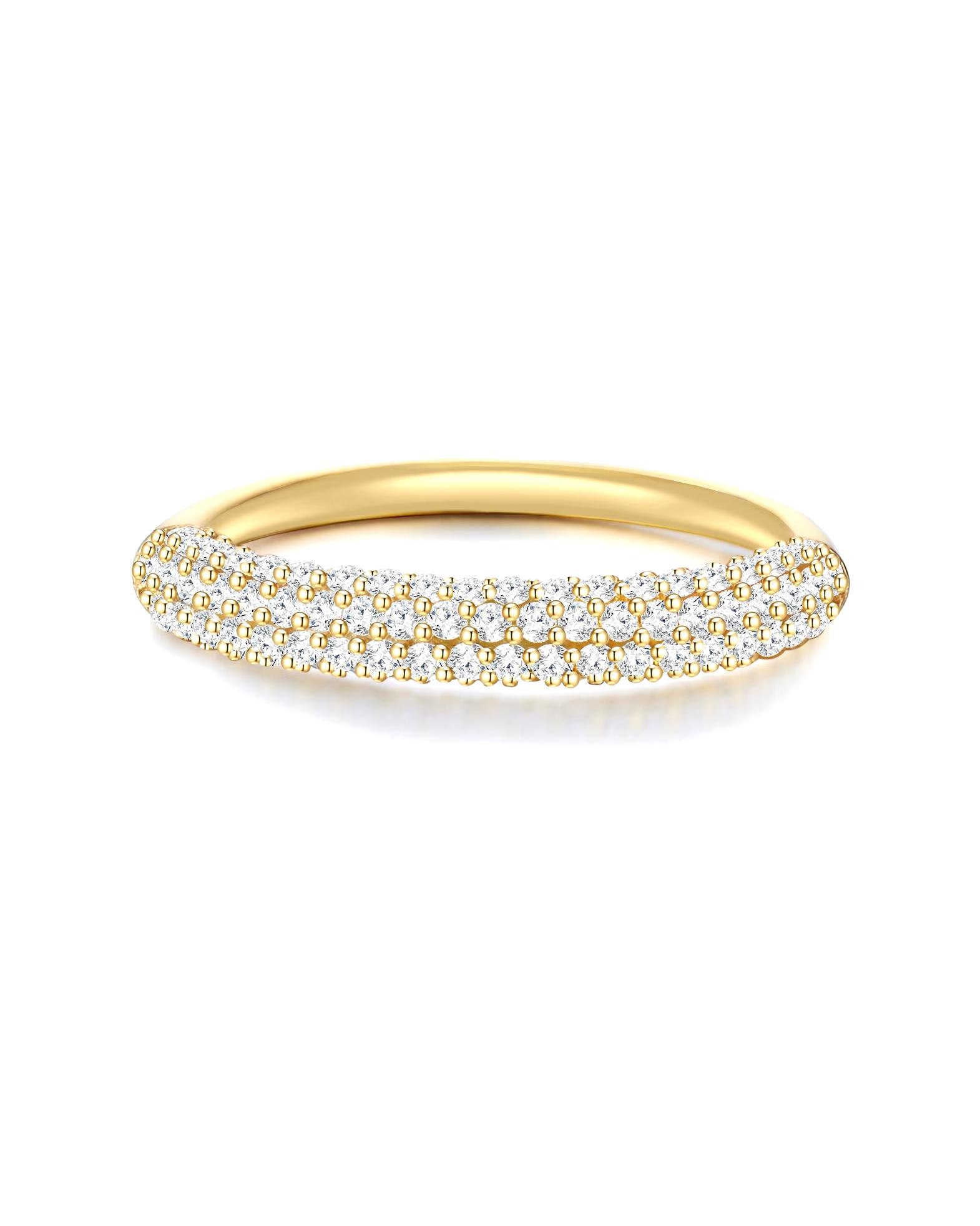 Glanzstücke München Highlights Munich Ring Ring Sterling Silver Zirconia in Yellow Gold