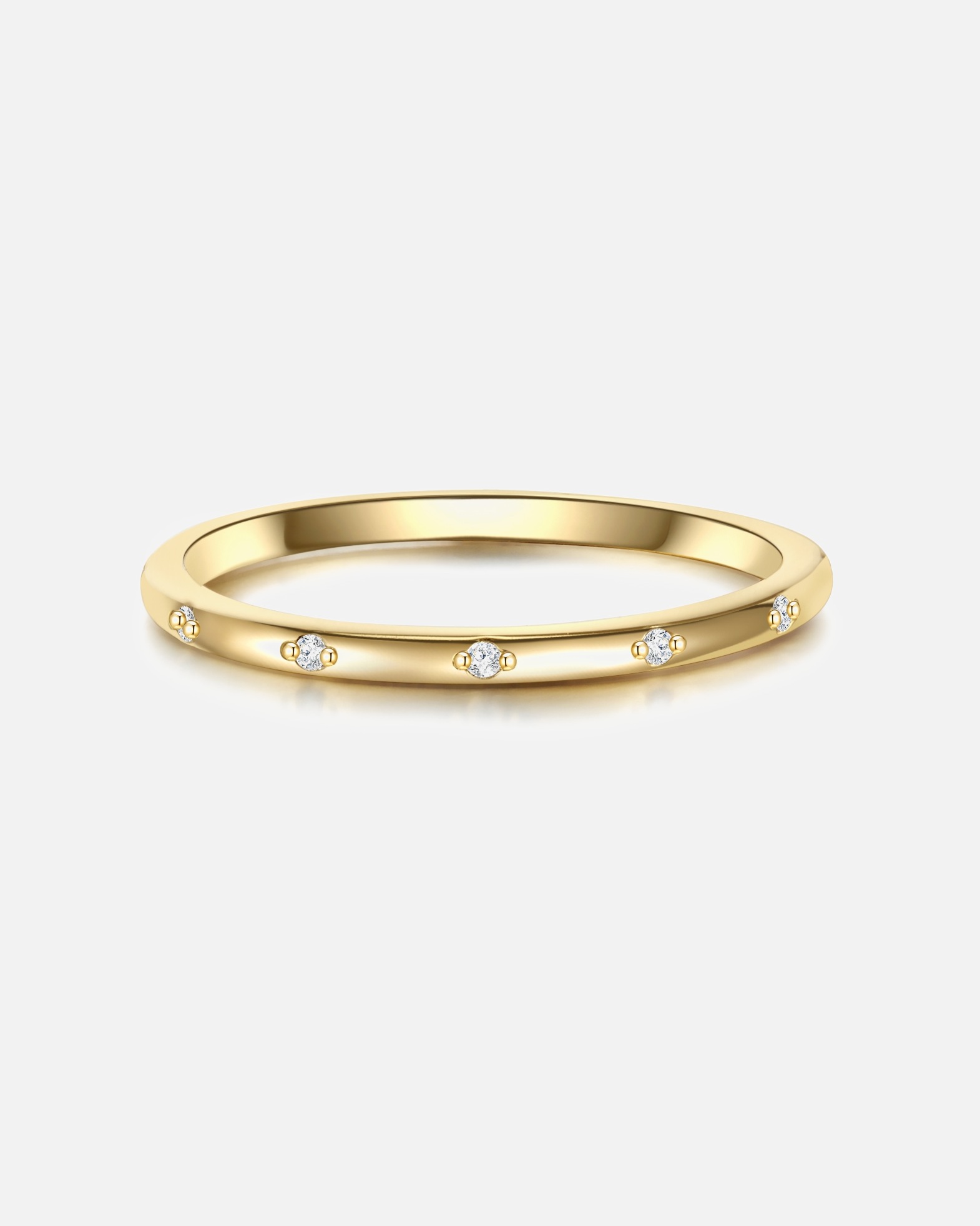 Glanzstücke München Highlights Munich Ring Ring Sterling Silver Zirconia in Yellow Gold
