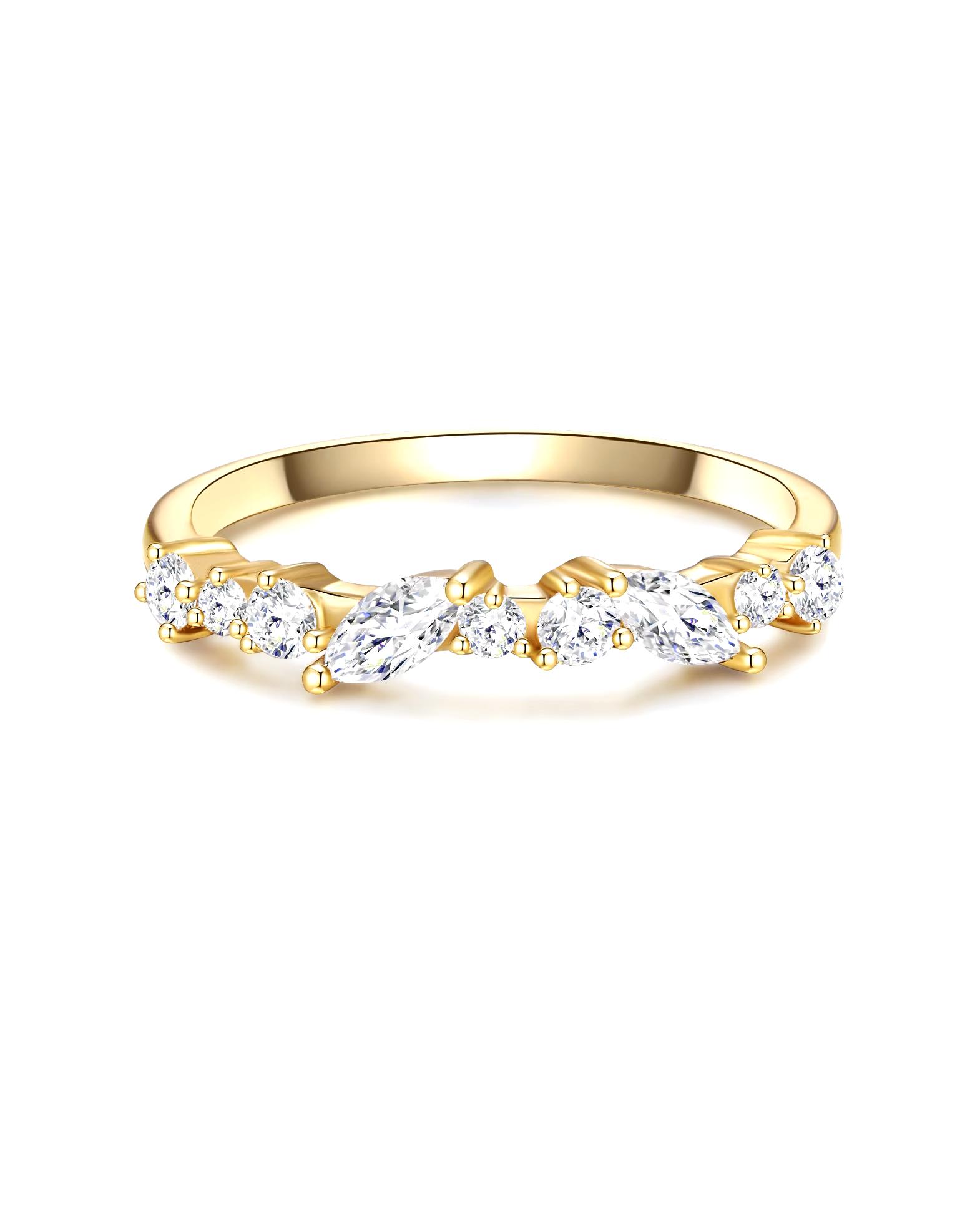 Glanzstücke München Highlights Munich Ring Ring Sterling Silver Zirconia in Yellow Gold
