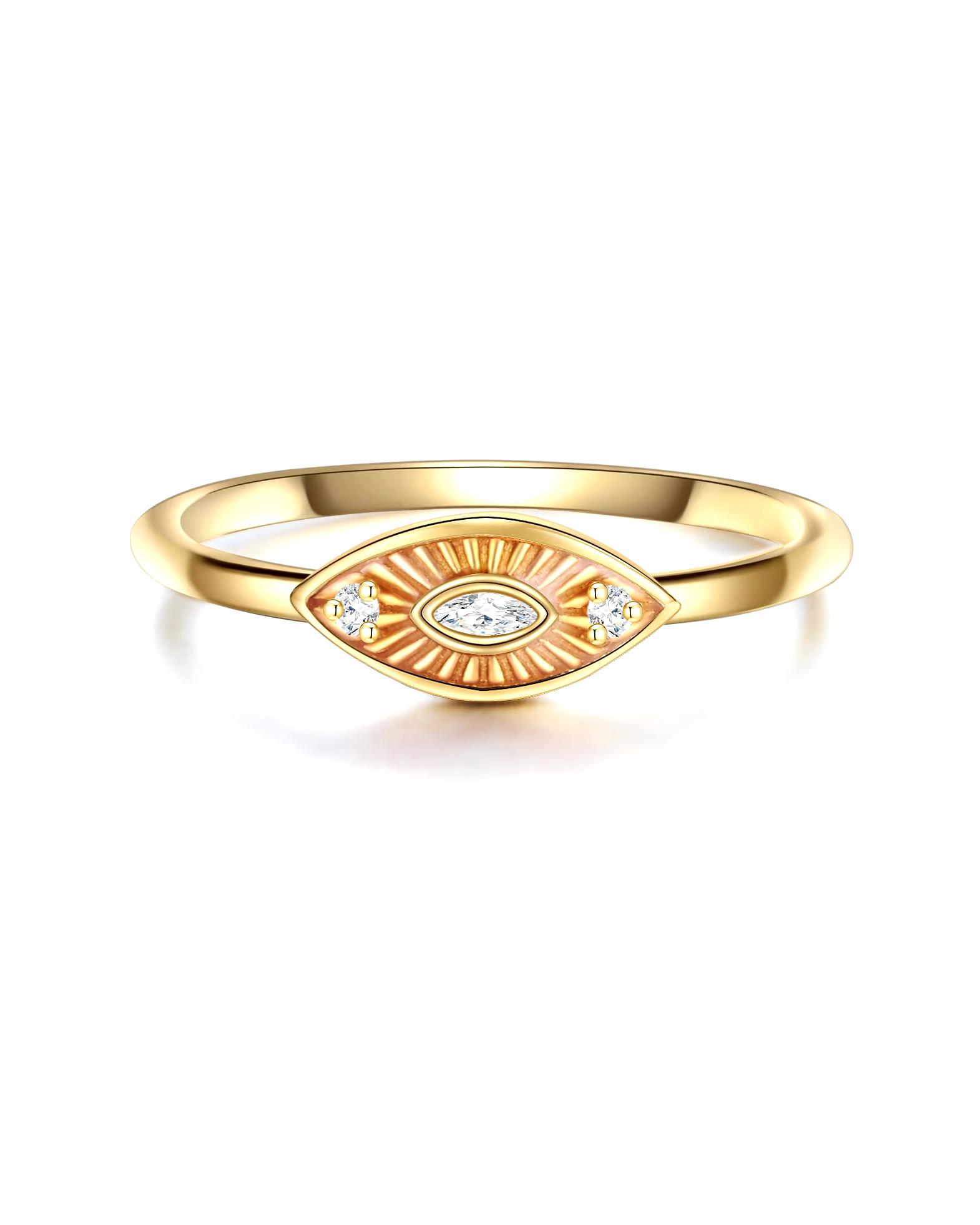 Glanzstücke München Highlights Munich Ring Ring Sterling Silver Zirconia in Yellow Gold