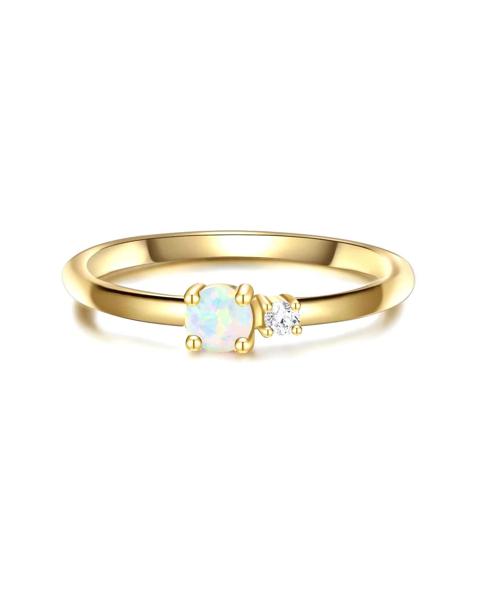 Glanzstücke München Highlights Munich Ring Ring Sterling Silver Zirconia in Yellow Gold