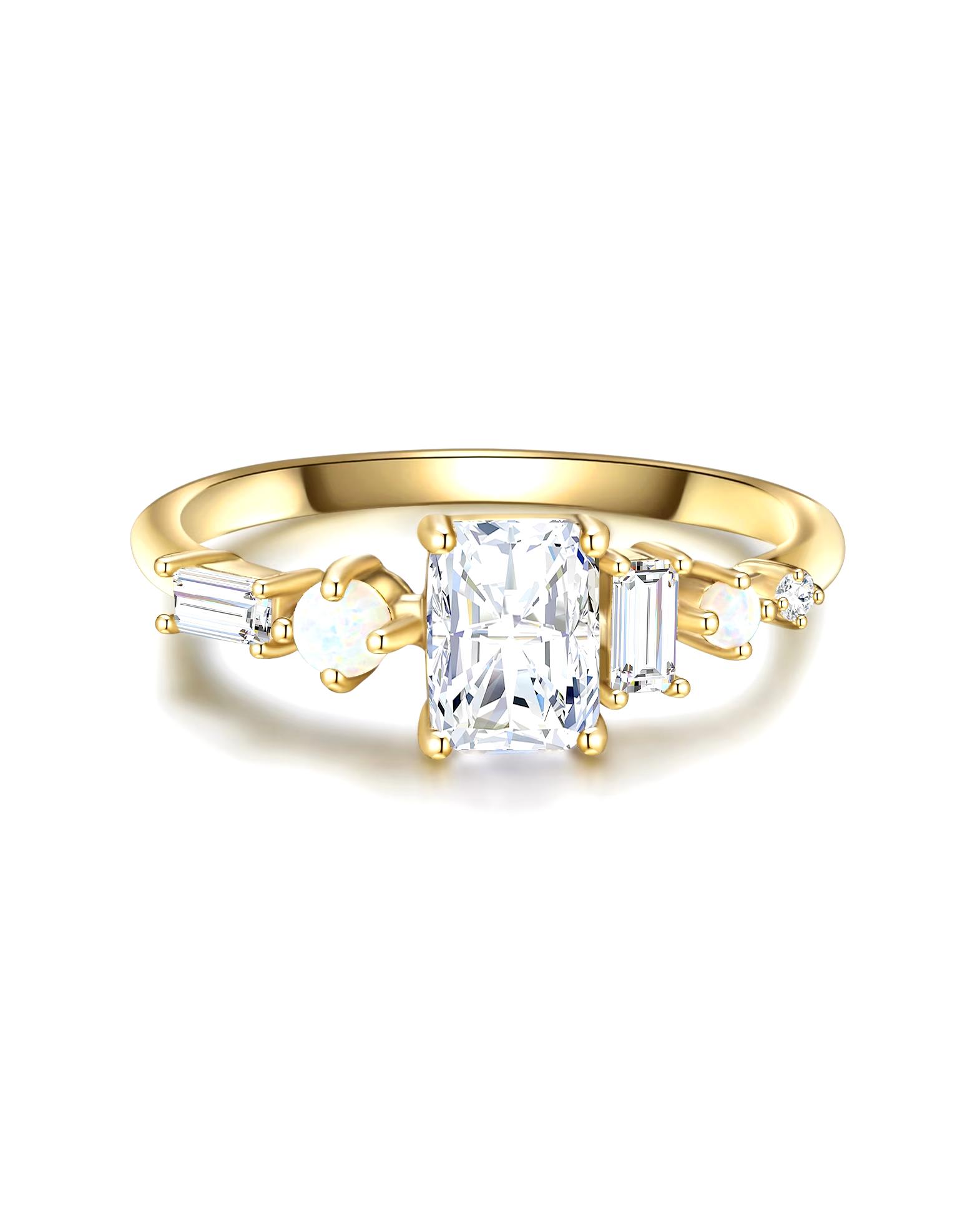 Glanzstücke München Highlights Munich Ring Ring Sterling Silver Zirconia in Yellow Gold