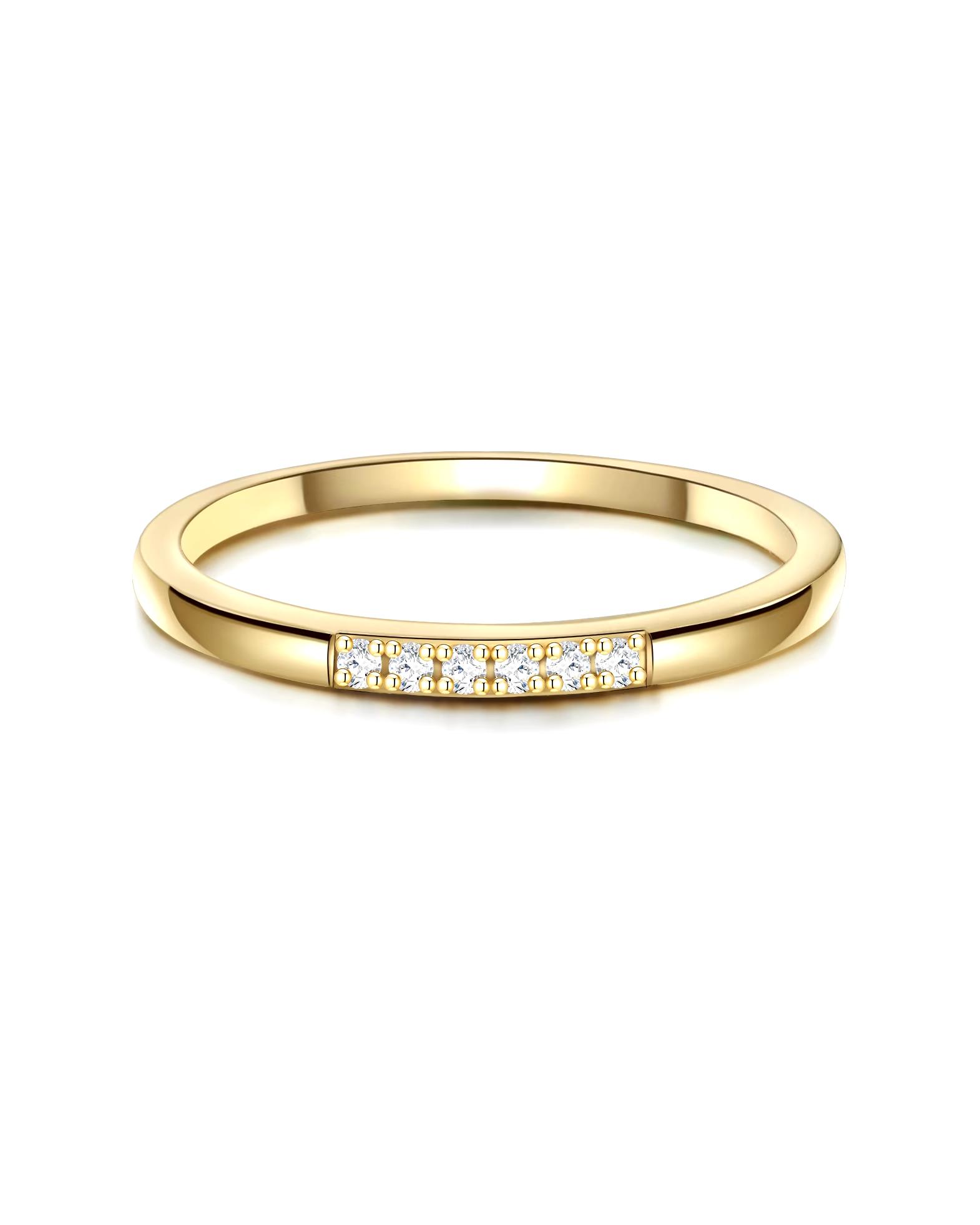 Glanzstücke München Highlights Munich Ring Ring Sterling Silver Zirconia in Yellow Gold