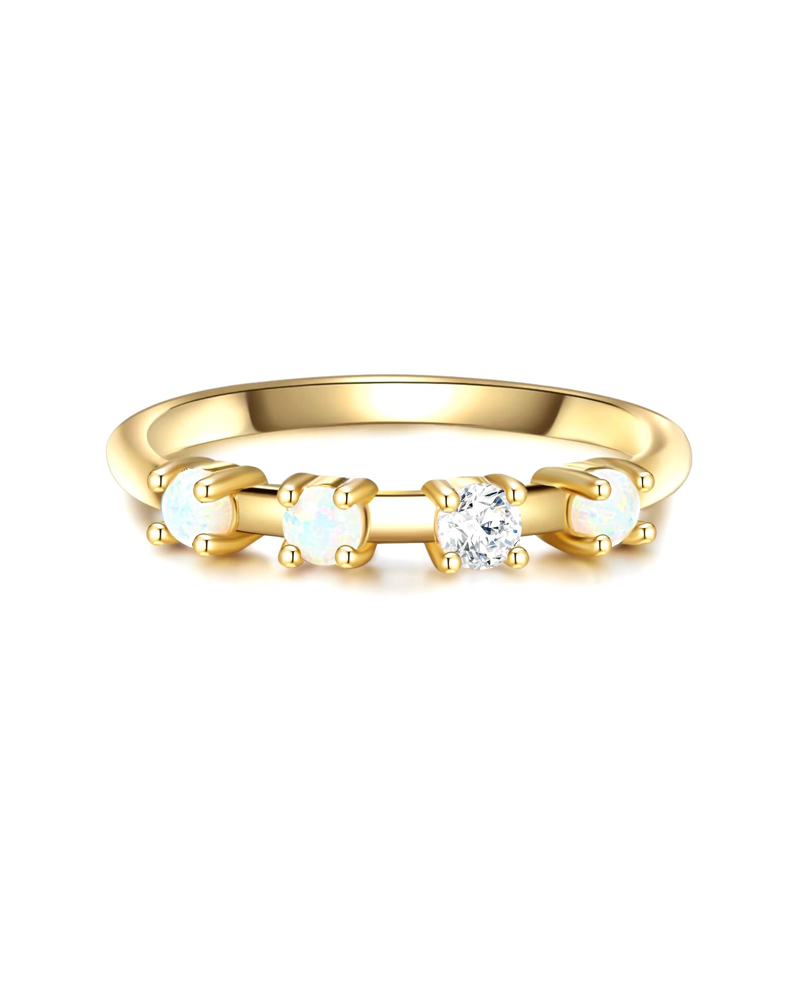 Glanzstücke München Highlights Munich Ring Ring Sterling Silver Zirconia in Yellow Gold
