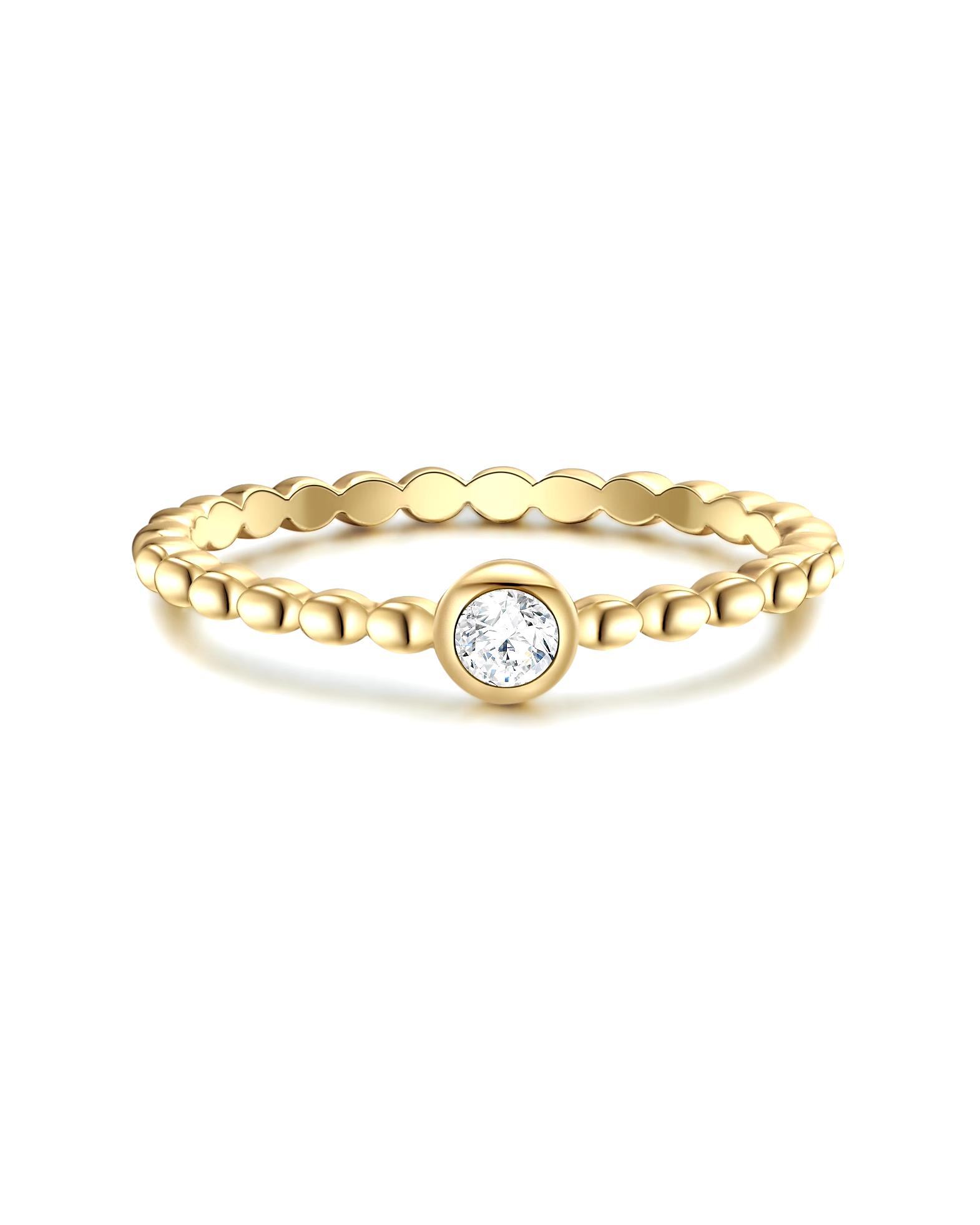 Glanzstücke München Highlights Munich Ring Ring Sterling Silver Zirconia in Yellow Gold