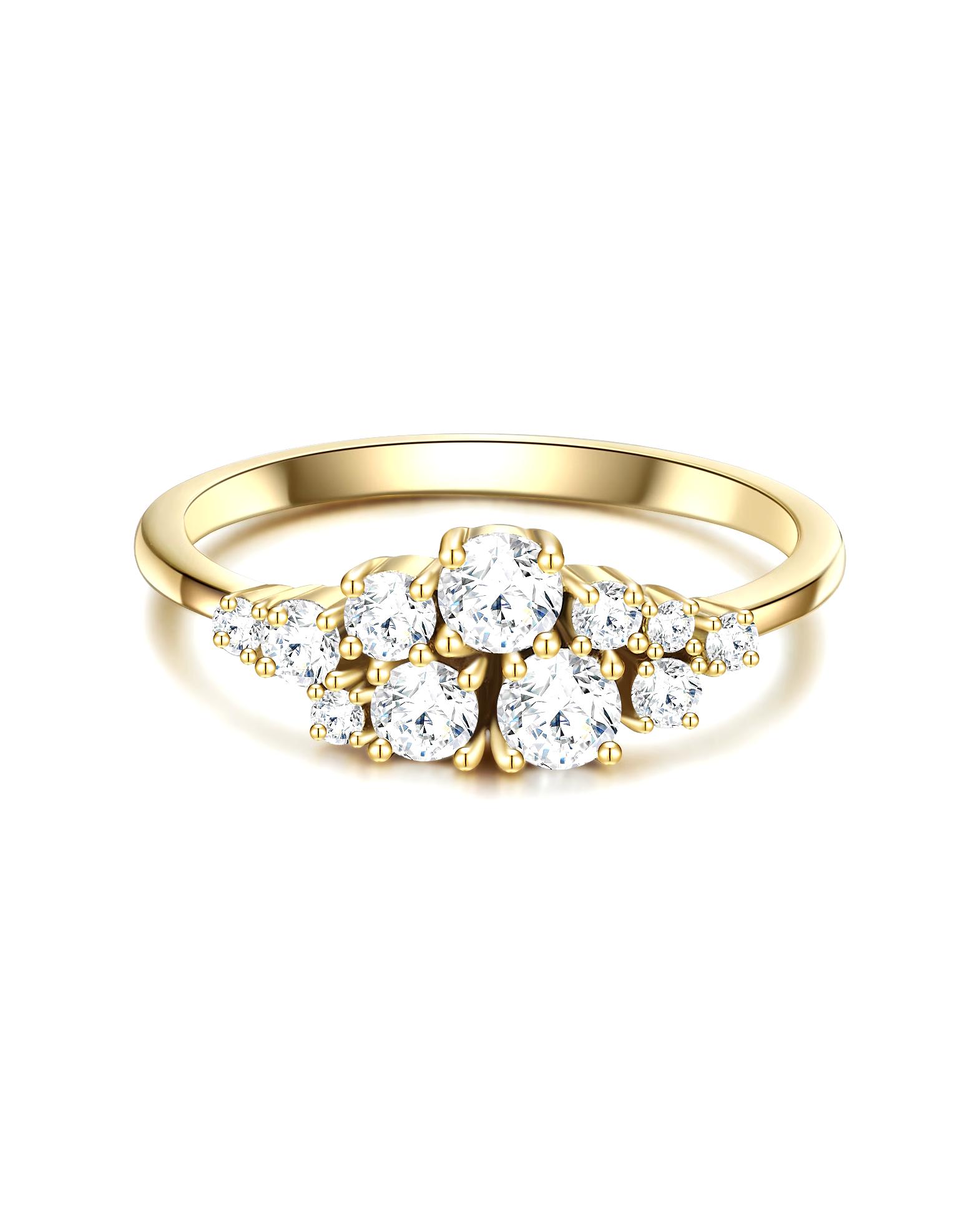 Glanzstücke München Highlights Munich Ring Ring Sterling Silver Zirconia in Yellow Gold