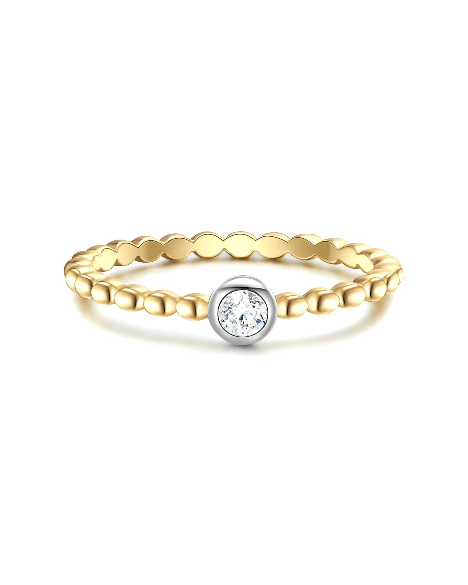 Glanzstücke München Highlights Munich Ring Ring Sterling Silver Zirconia in Yellow Gold