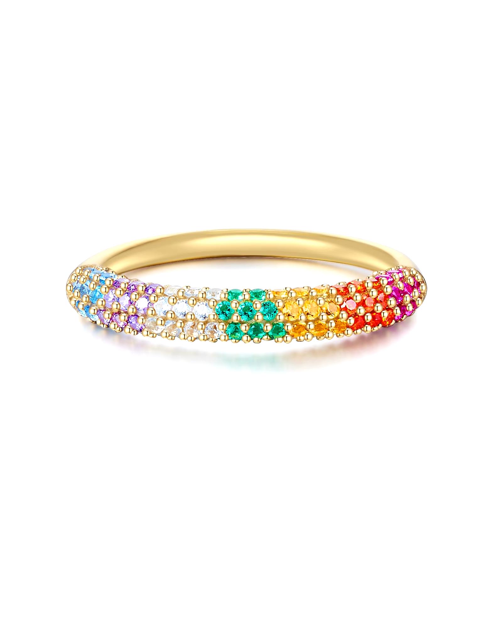 Glanzstücke München Highlights Munich Ring Ring Sterling Silver Zirconia in Yellow Gold