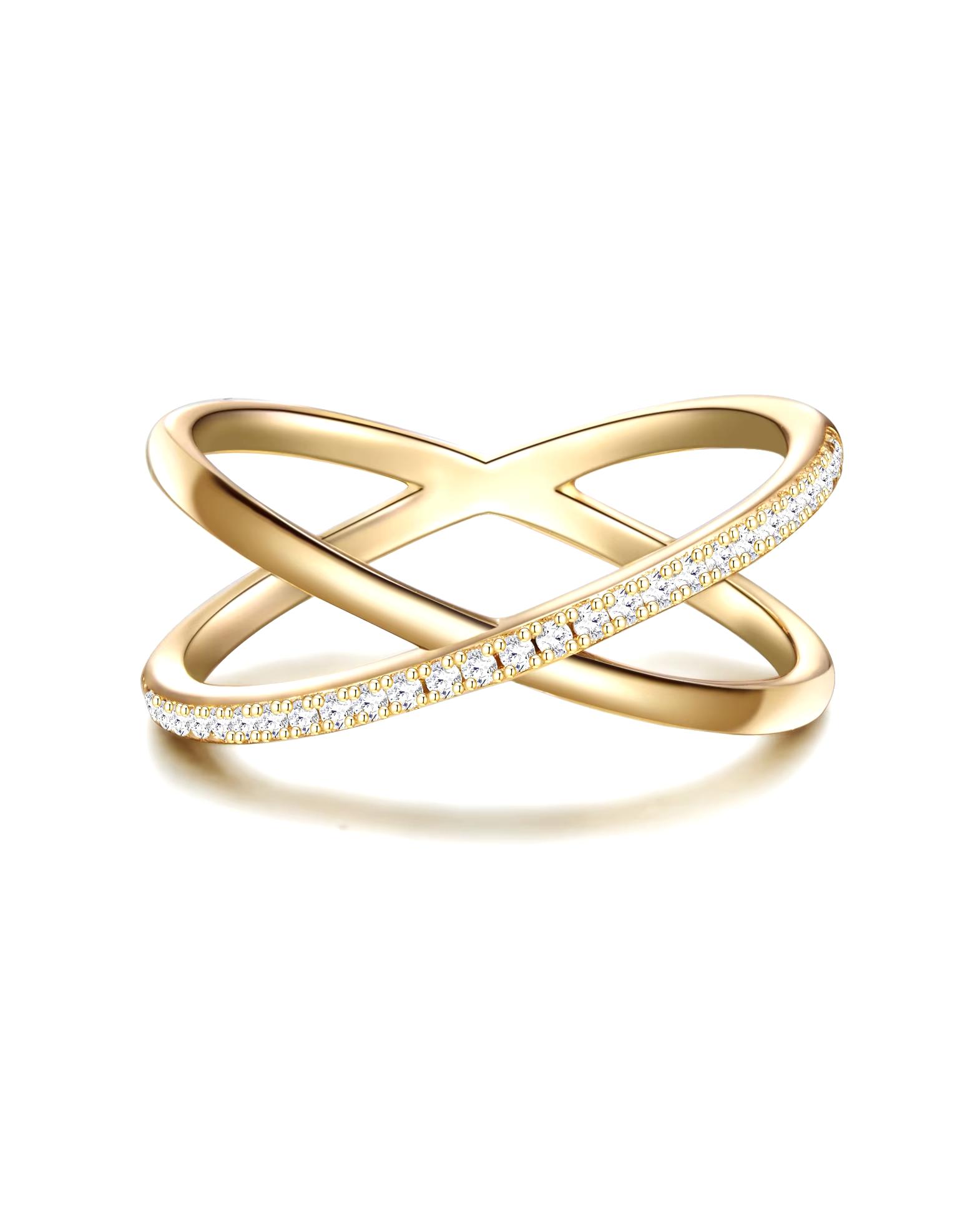 Glanzstücke München Highlights Munich Ring Ring Sterling Silver Zirconia in Yellow Gold