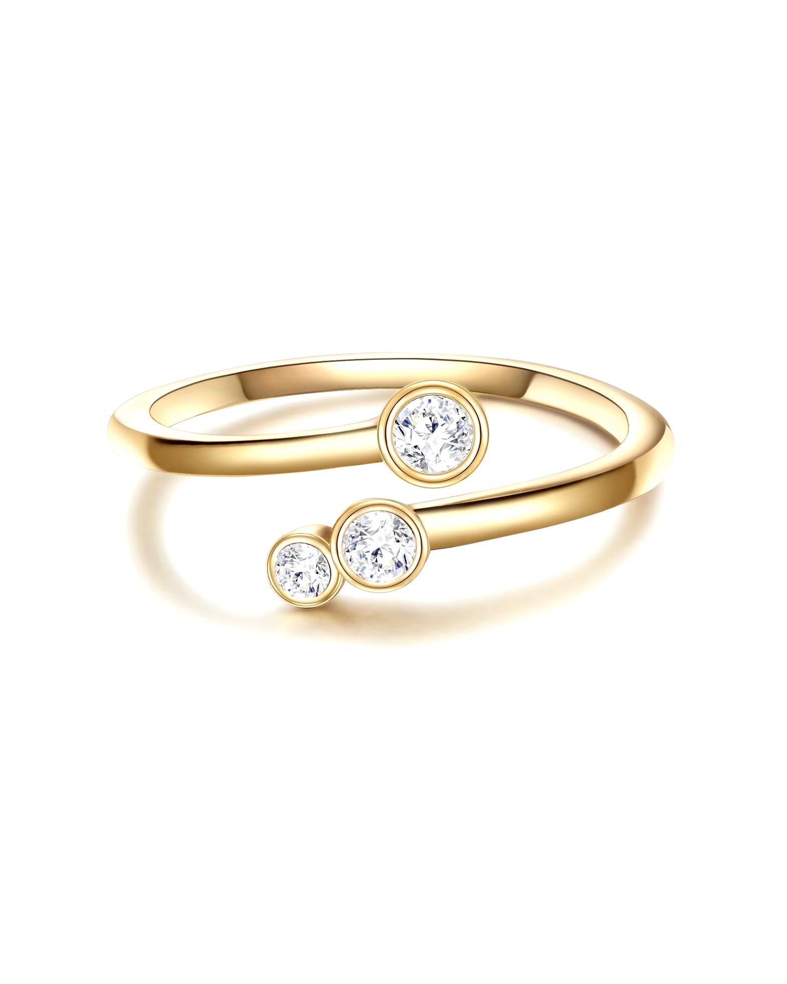 Glanzstücke München Highlights Munich Ring Ring Sterling Silver Zirconia in Yellow Gold