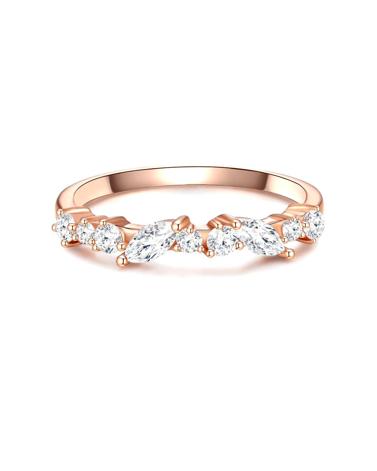 Glanzstücke München Highlights Munich Ring Ring Sterling Silver Zirconia in Rose Gold