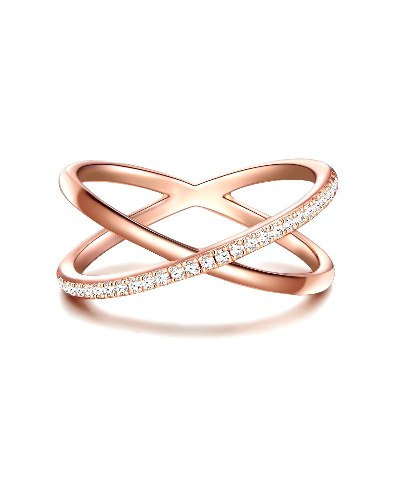Glanzstücke München Highlights Munich Ring Ring Sterling Silver Zirconia in Rose Gold