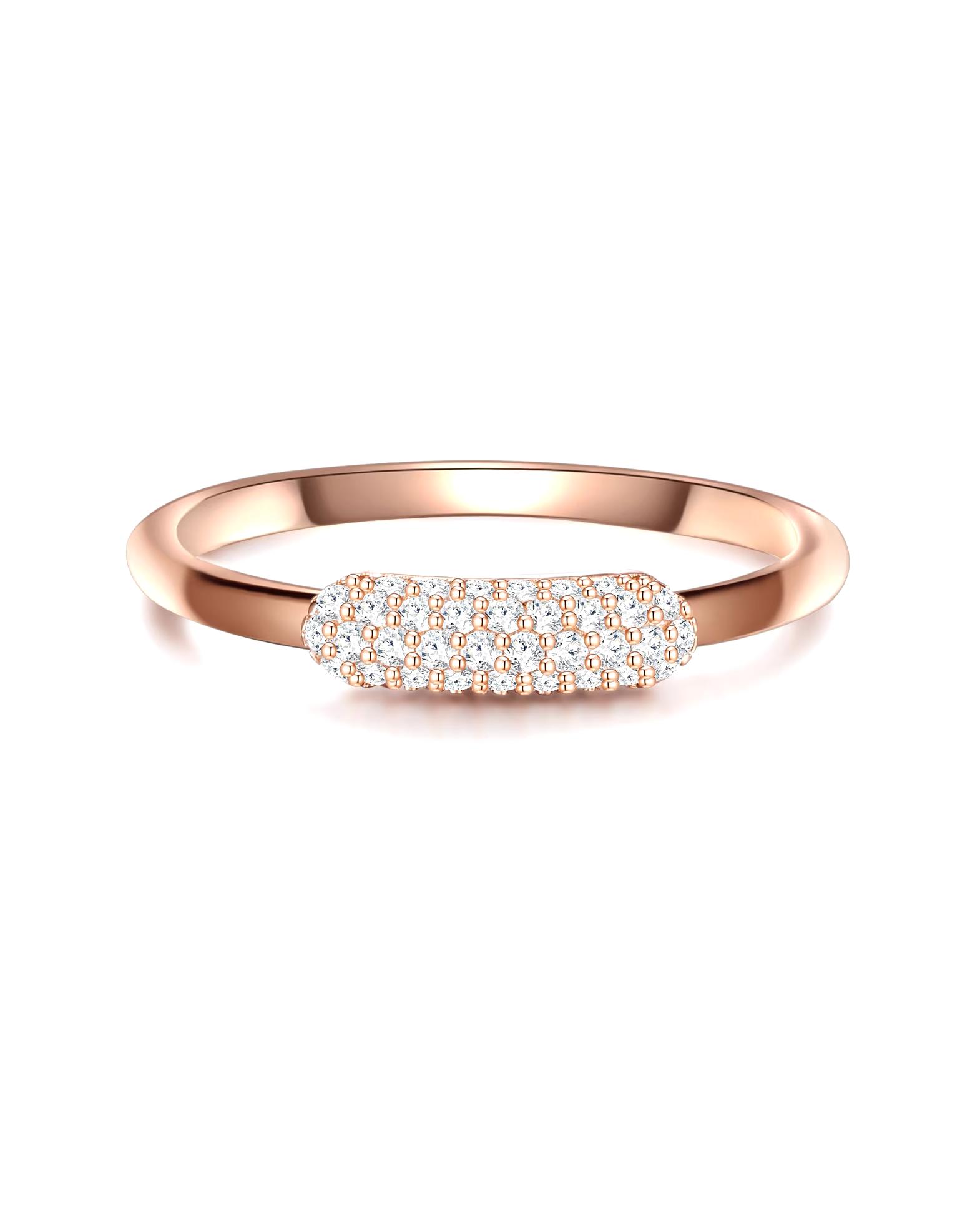 Glanzstücke München Highlights Munich Ring Ring Sterling Silver Zirconia in Rose Gold