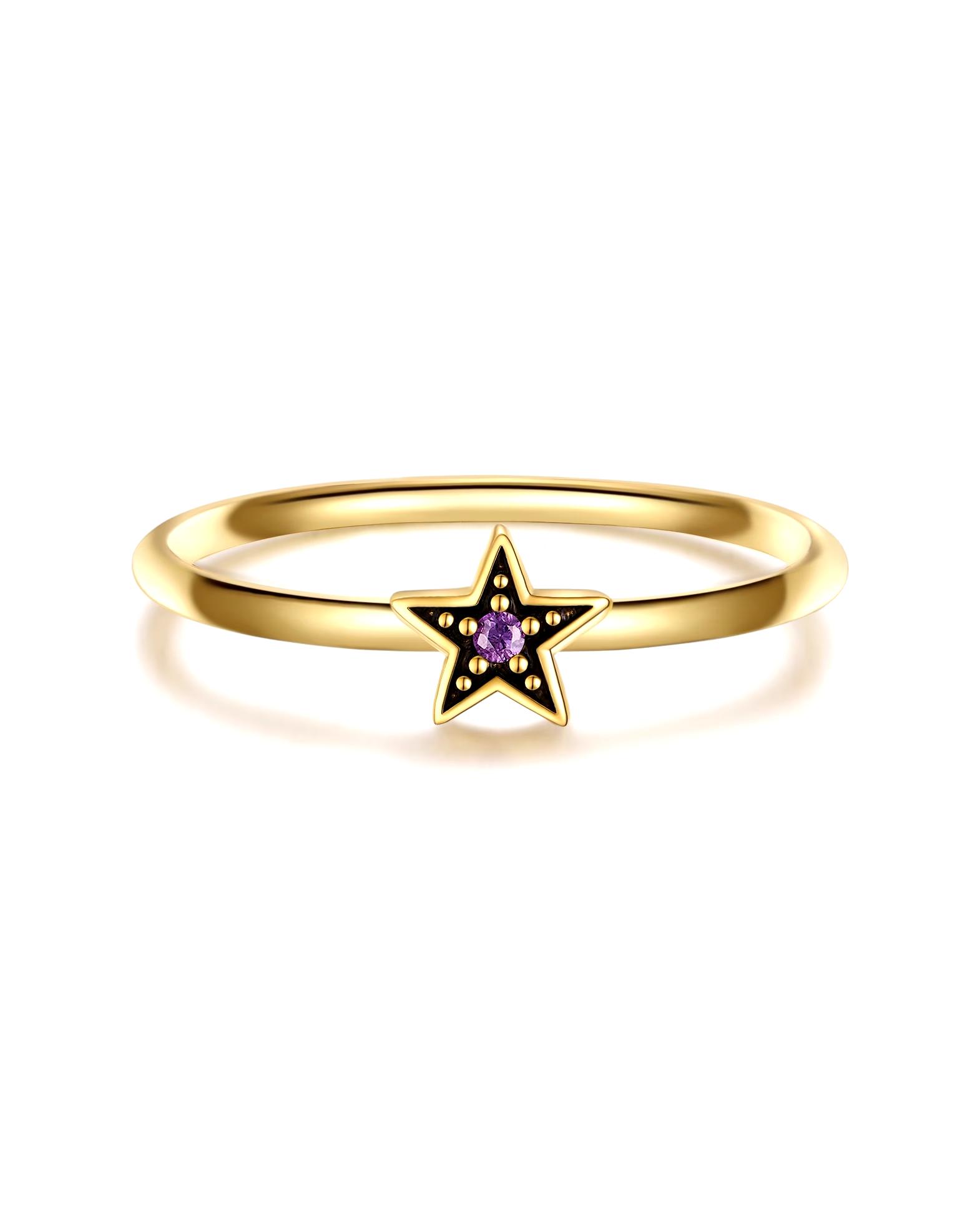 Glanzstücke München Highlights Munich Ring Ring Star made of sterling silver in yellow gold with zirconia