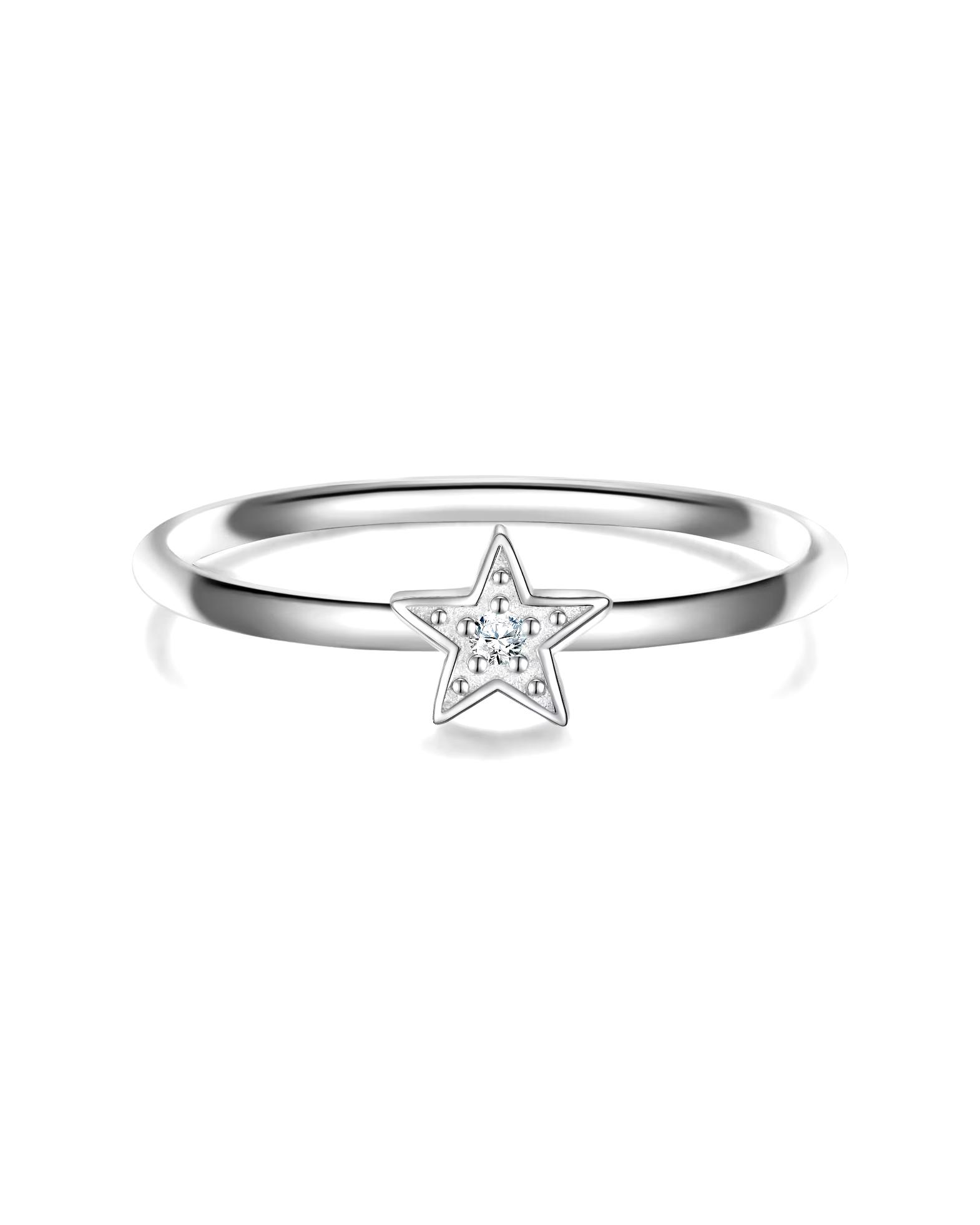 Glanzstücke München Highlights Munich ring ring star made of sterling silver in silver with zirconia