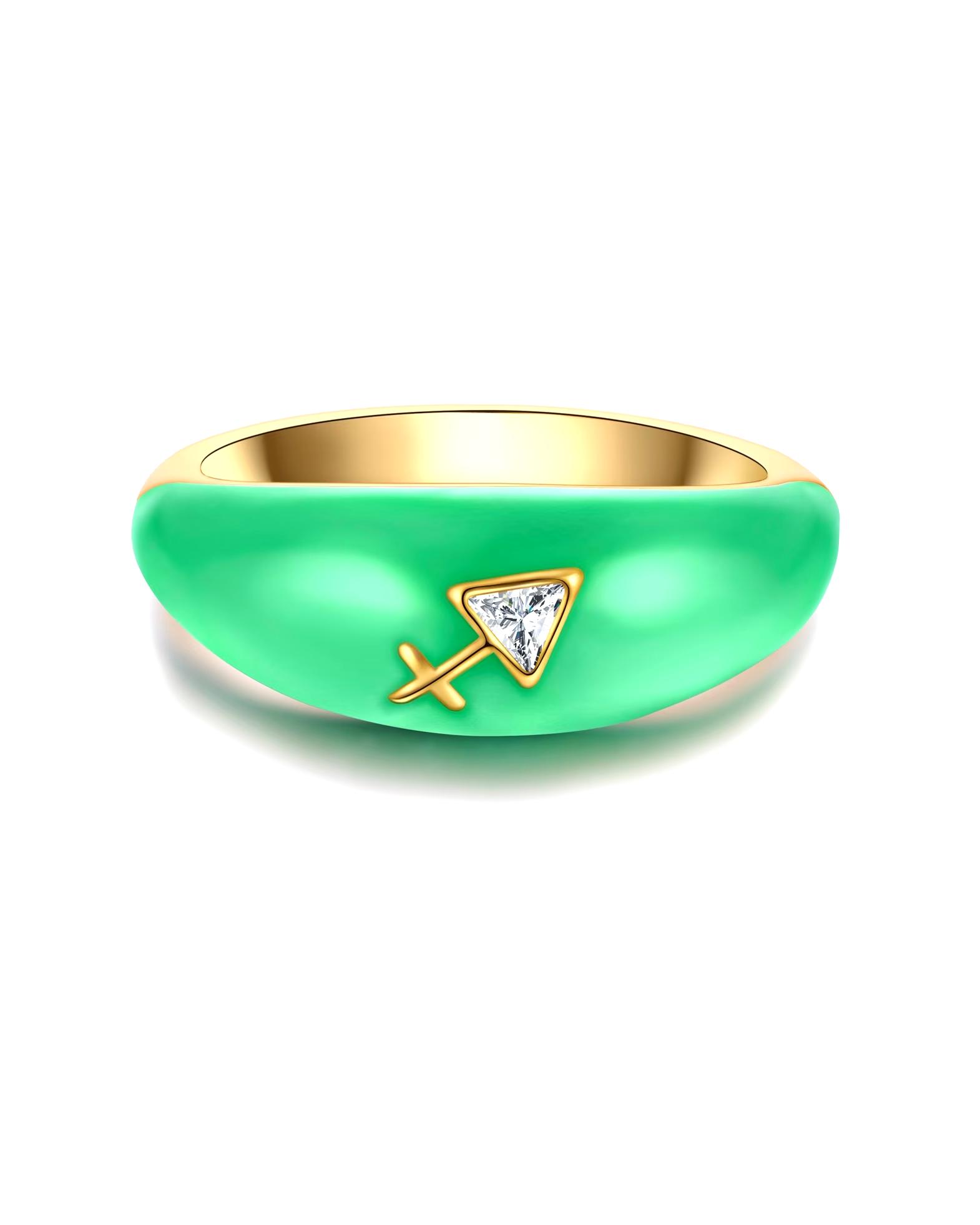 Glanzstücke München Highlights Munich Ring Ring Zodiac Sign Sagittarius made of sterling silver in yellow gold with zirconia