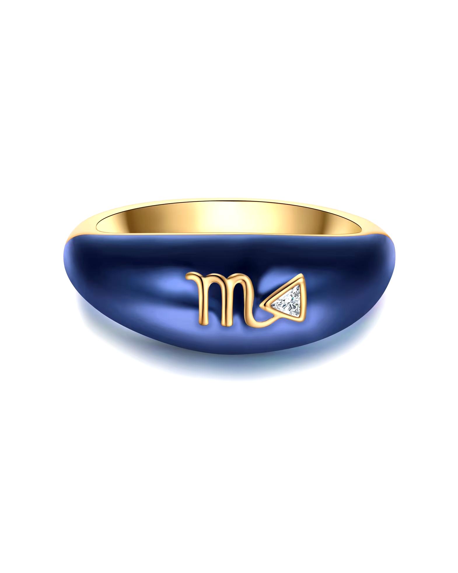 Glanzstücke München Highlights Munich Ring Ring Zodiac Sign Scorpio made of sterling silver in yellow gold with zirconia