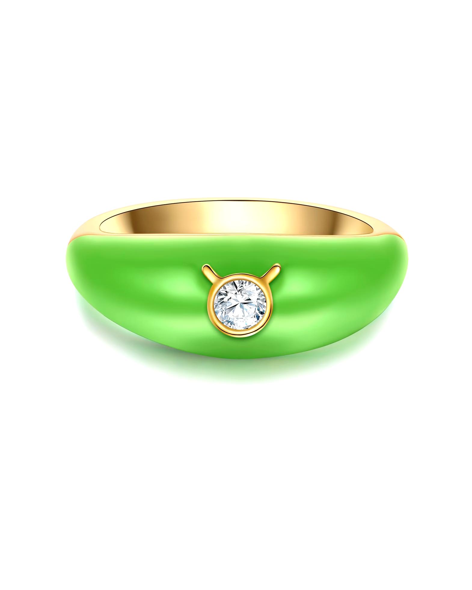 Glanzstücke München Highlights Munich Ring Ring Zodiac Sign Taurus made of sterling silver in yellow gold with zirconia