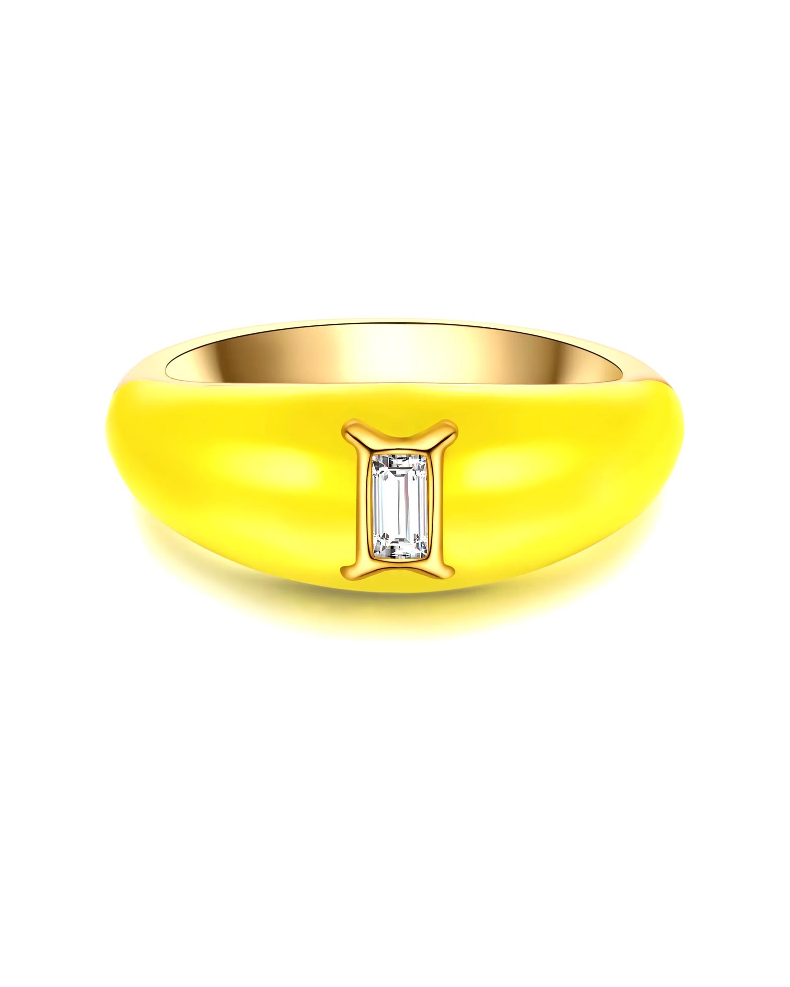 Glanzstücke München Highlights Munich Ring Ring Zodiac Sign Gemini made of sterling silver in yellow gold with zirconia
