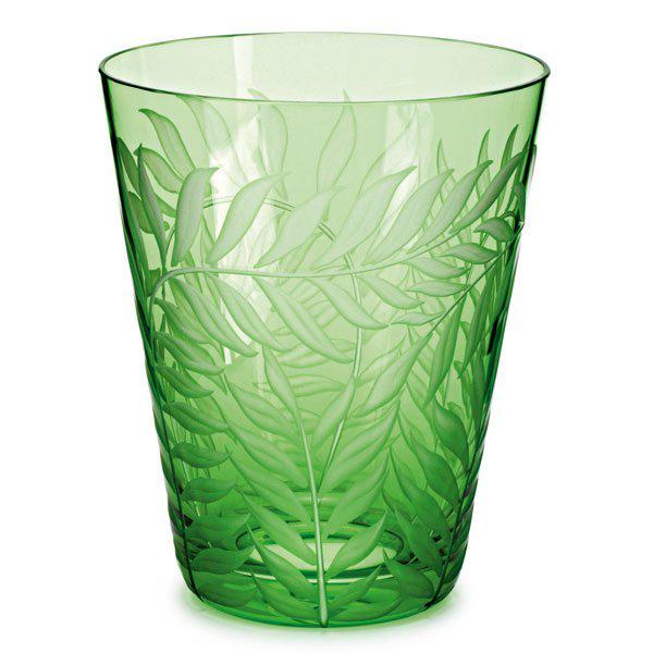 Glass feuilles leaves emerald green (10.7cm) from Theresienthal