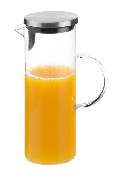 APS Glass carafe including lid D: 9.5 cm, H: 27 cm, 1.5 liters. Glass, stainless steel