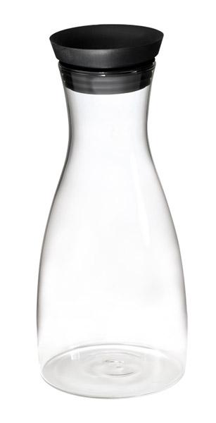 APS Glass carafe with stainless steel and silicone lid, D: 9.5 cm, H: 29 cm, contents: 1 liter.