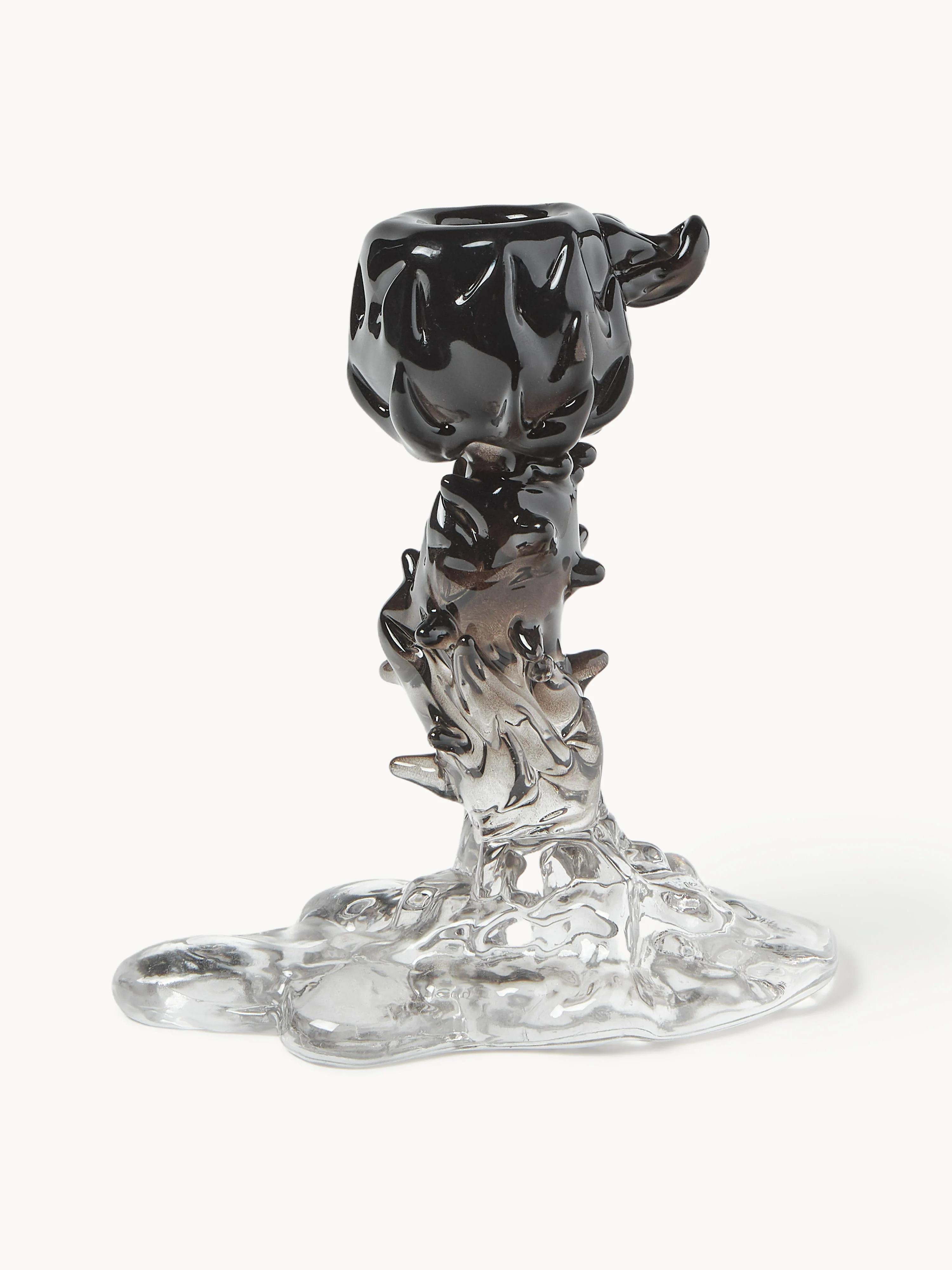POLSPOTTEN Glass candle holder drip, Shades of gray