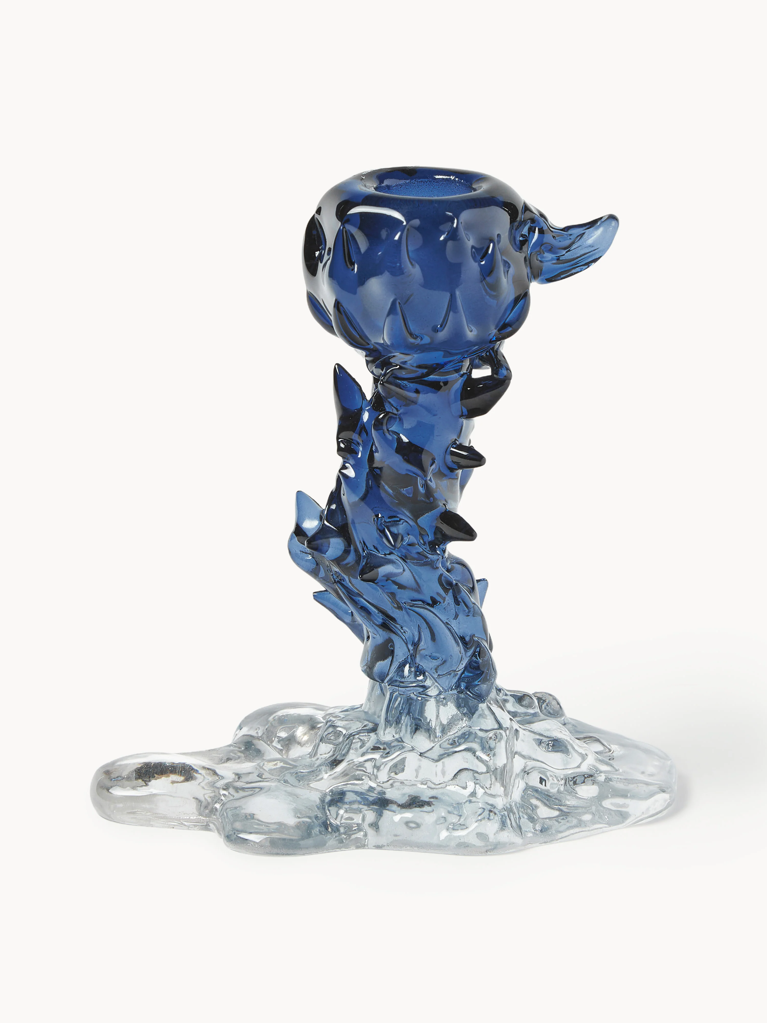 POLSPOTTEN Glass candle holder drip, Shades of blue