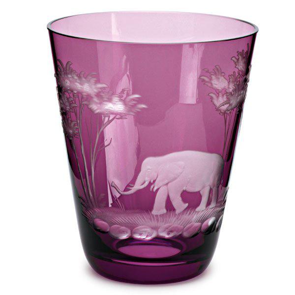 Glass Kilimanjaro engraving elephant amethyst (10.7cm) by Theresienthal