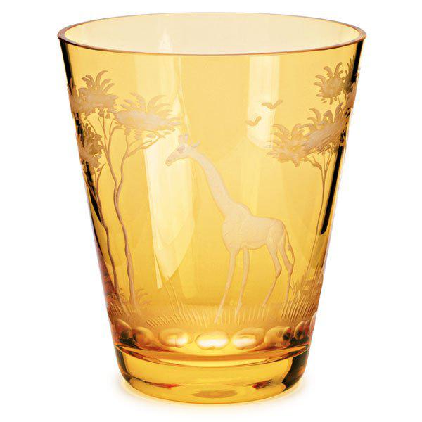 Glass Kilimanjaro engraving Giraffe Mandarin Orange (10.7cm) by Theresienthal