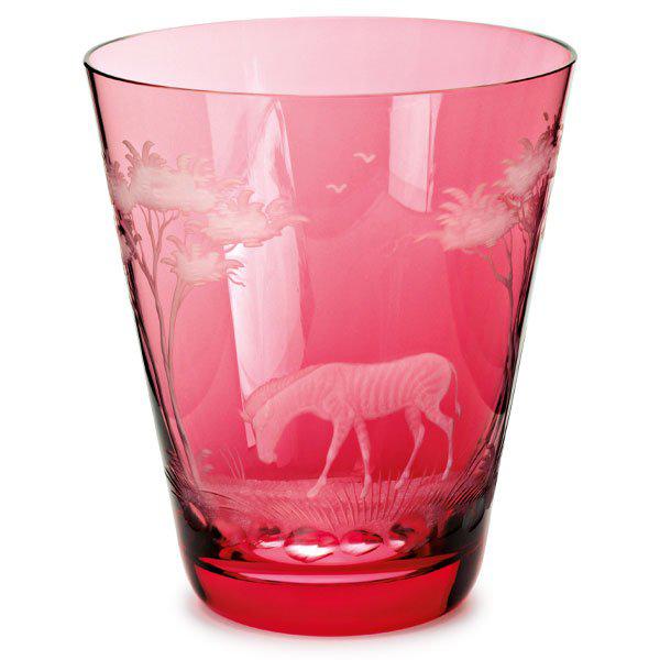 Glass Kilimanjaro engraving zebra ruby ​​red (10.7cm) by Theresienthal