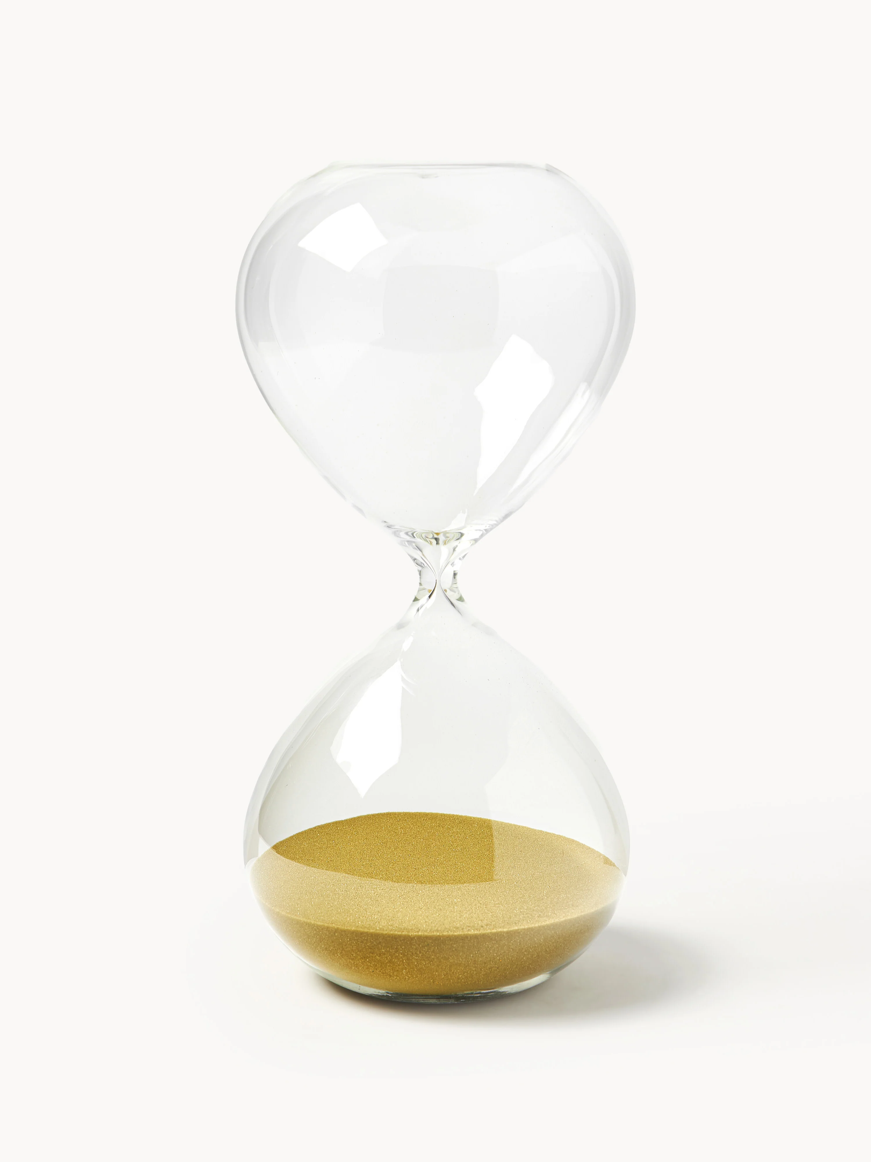 POLSPOTTEN Glass hourglass ball, 90 minutes, Gold-colored