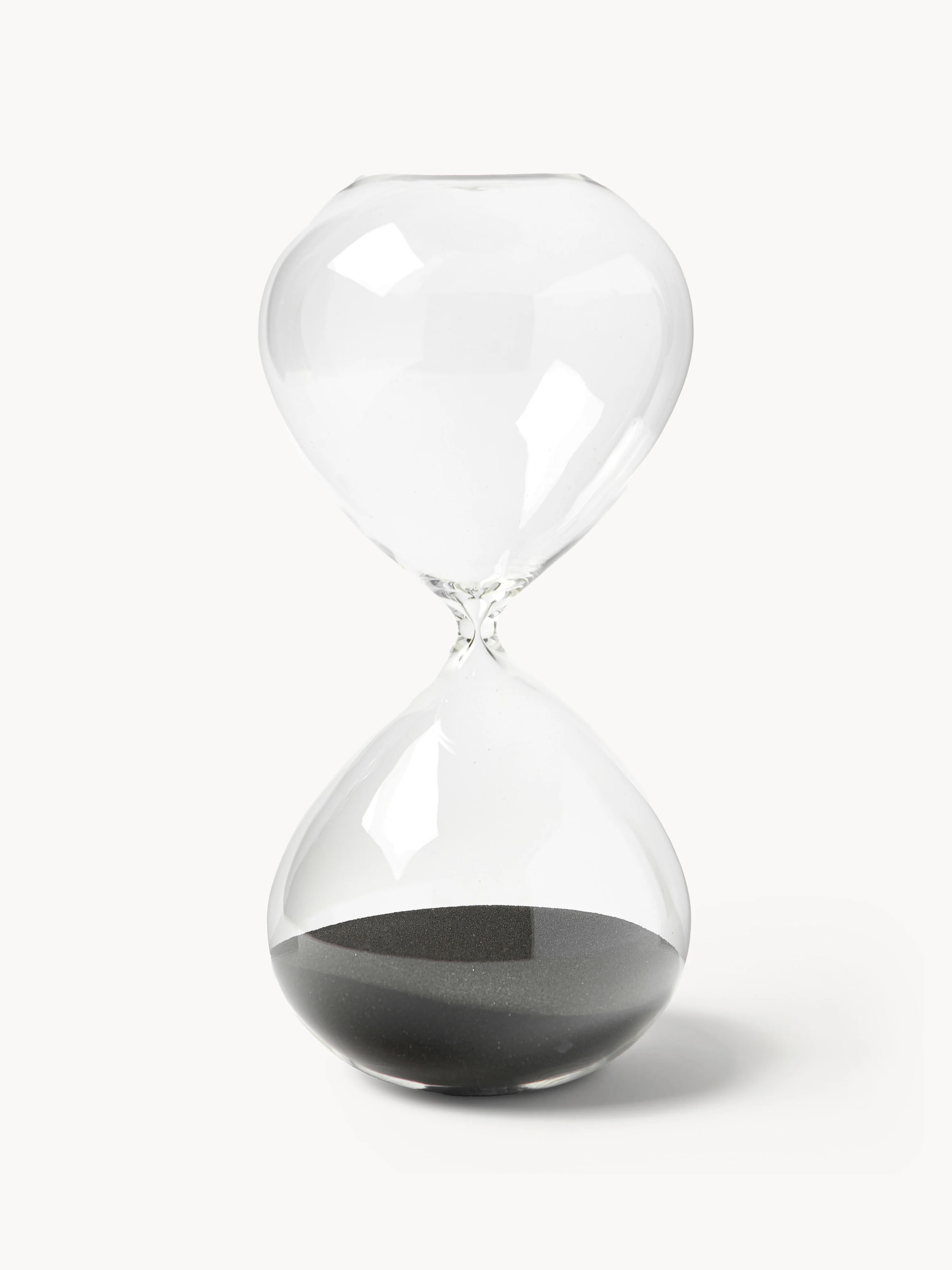 POLSPOTTEN Glass hourglass ball, 90 minutes, Black