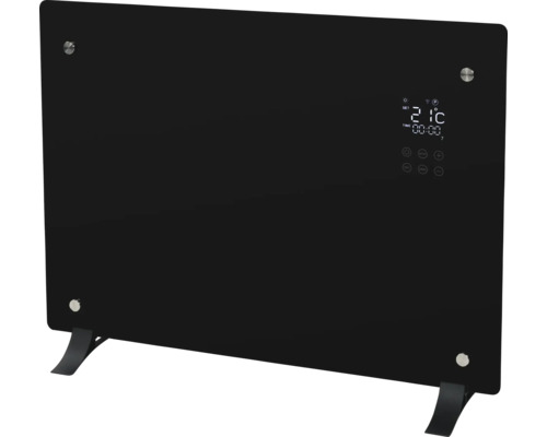 Glass heat convector Eurom Alutherm 1000 Verre 44x62x9 cm 1000 watts incl. WiFi black