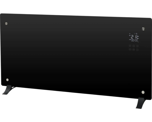 Glass heat convector Eurom Alutherm 2000 Verre 44x92.8x9 cm 2000 watts incl. WiFi black