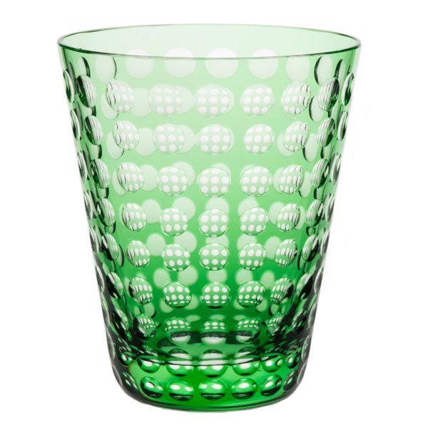 Glass Winter Craft Lenses Emerald Green Ball Cut from Theresienthal