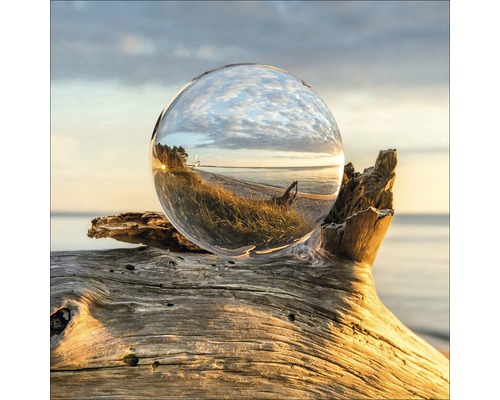 Pure Living Glass picture Drop On Wood 30x30 cm GLA1908